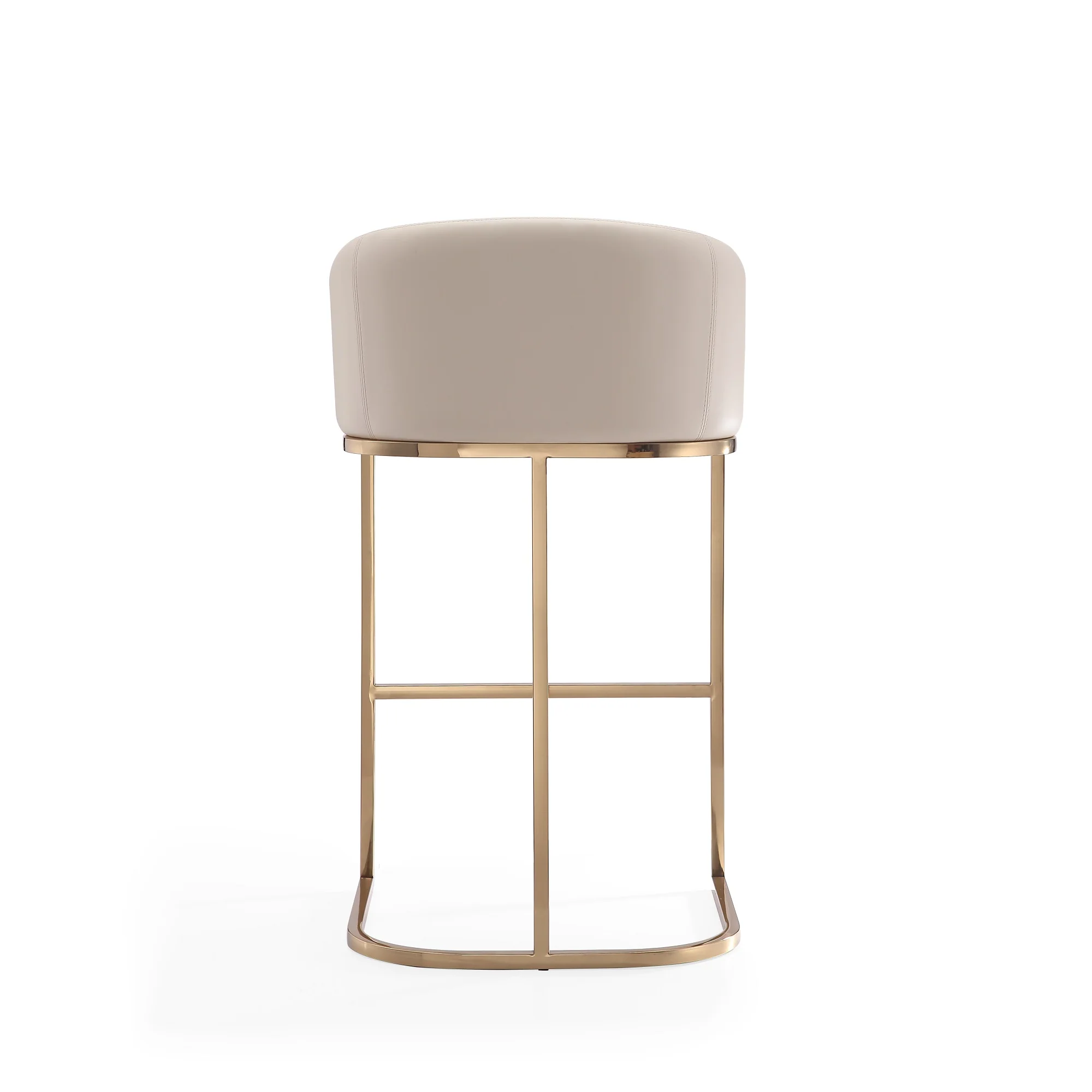 Louvre Barstool in Cream and Titanium Gold (set of 3) - Image 6