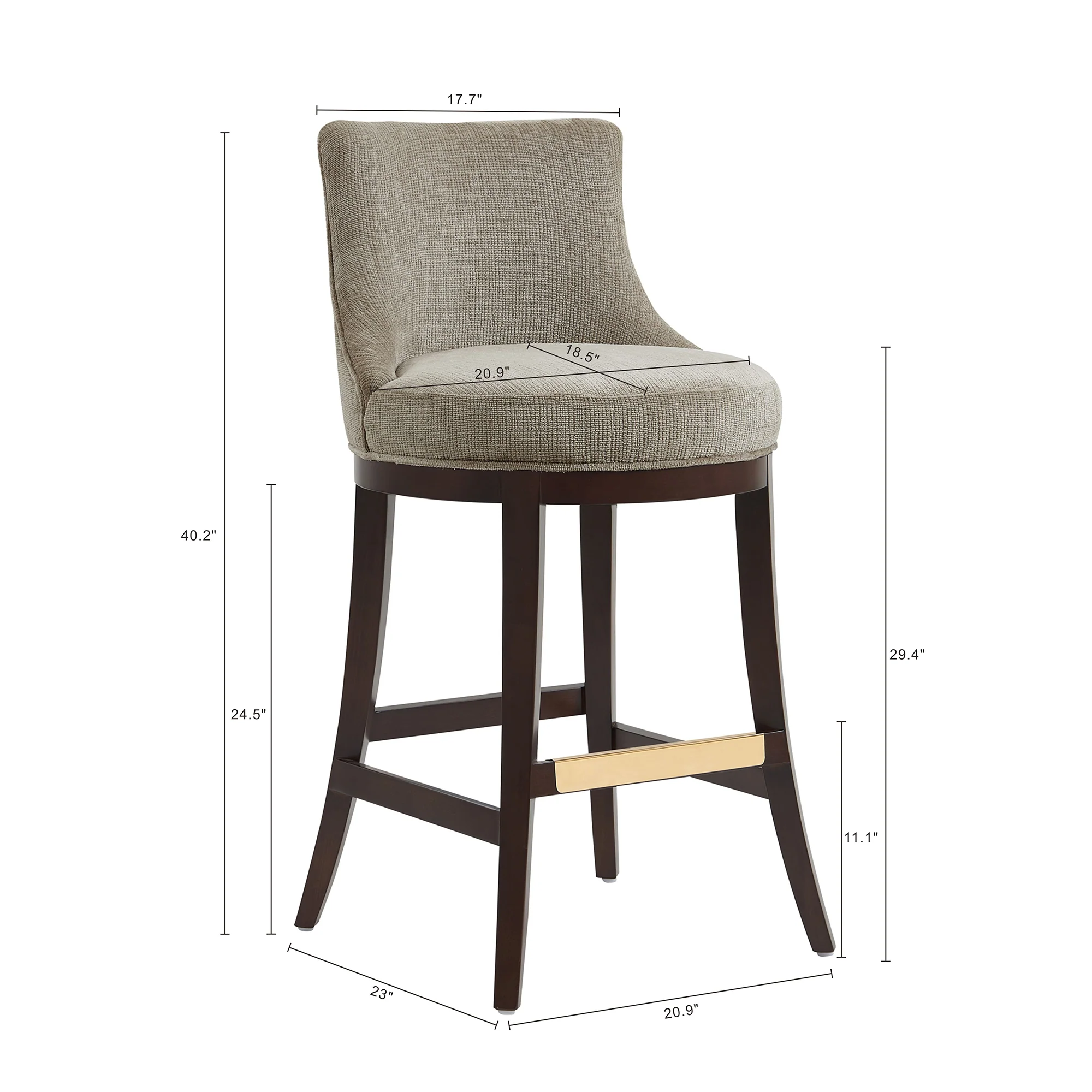 Lucia Barstool in Taupe - Image 3