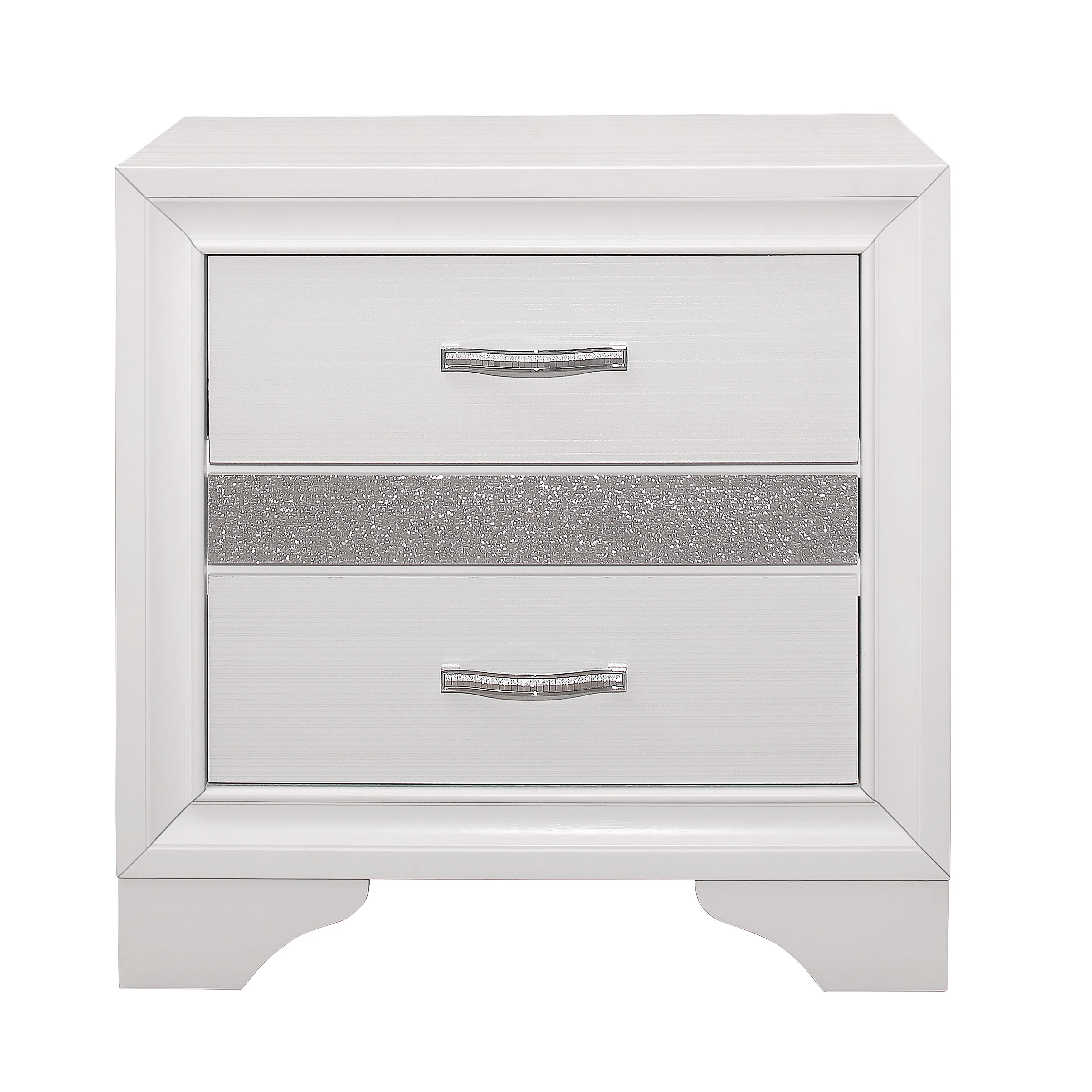 Luster White/Silver 5-Piece Queen Bedroom Set - Image 5