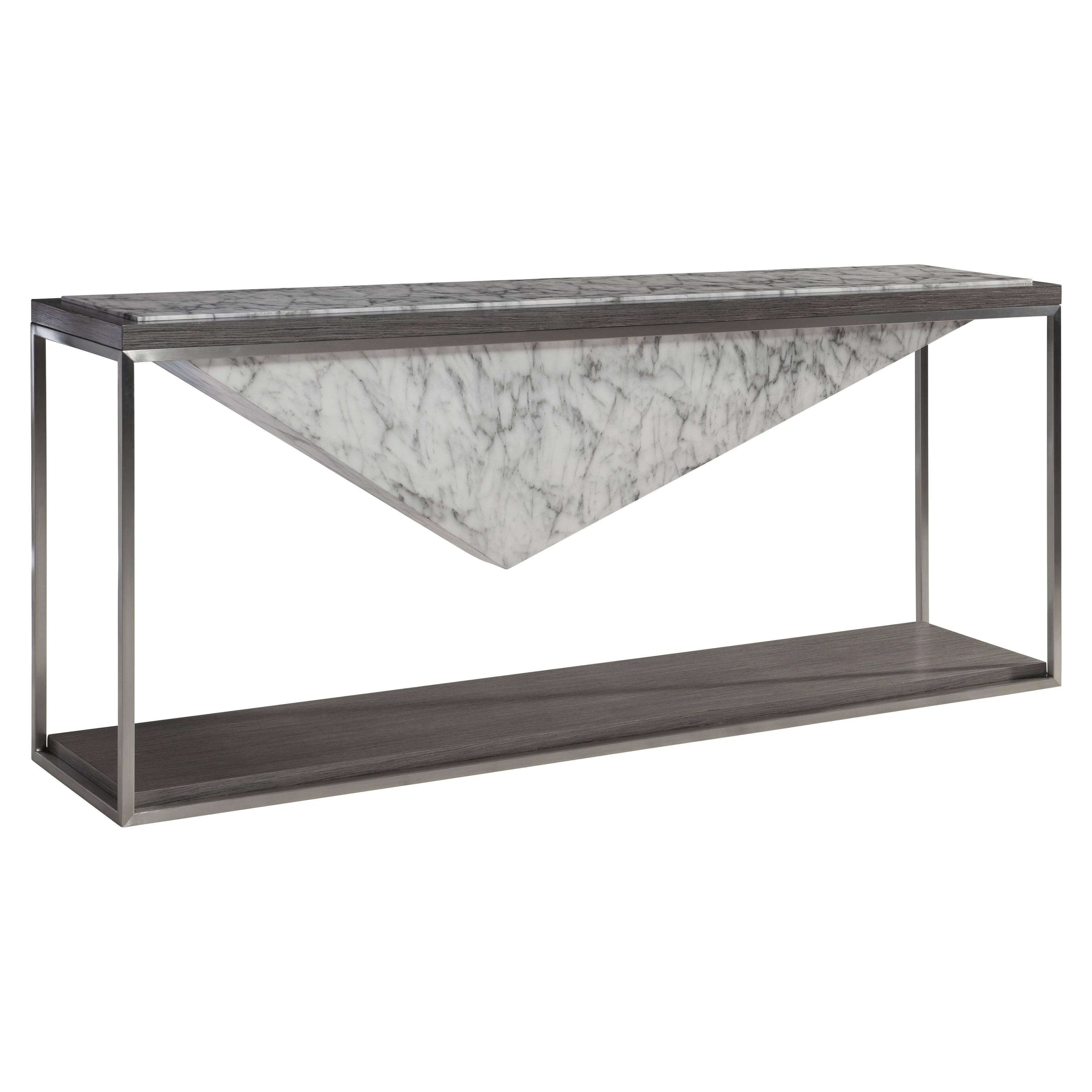 Luxor Catia Black/Sterling/Brushed Stainless Steel Console Table - Image 2