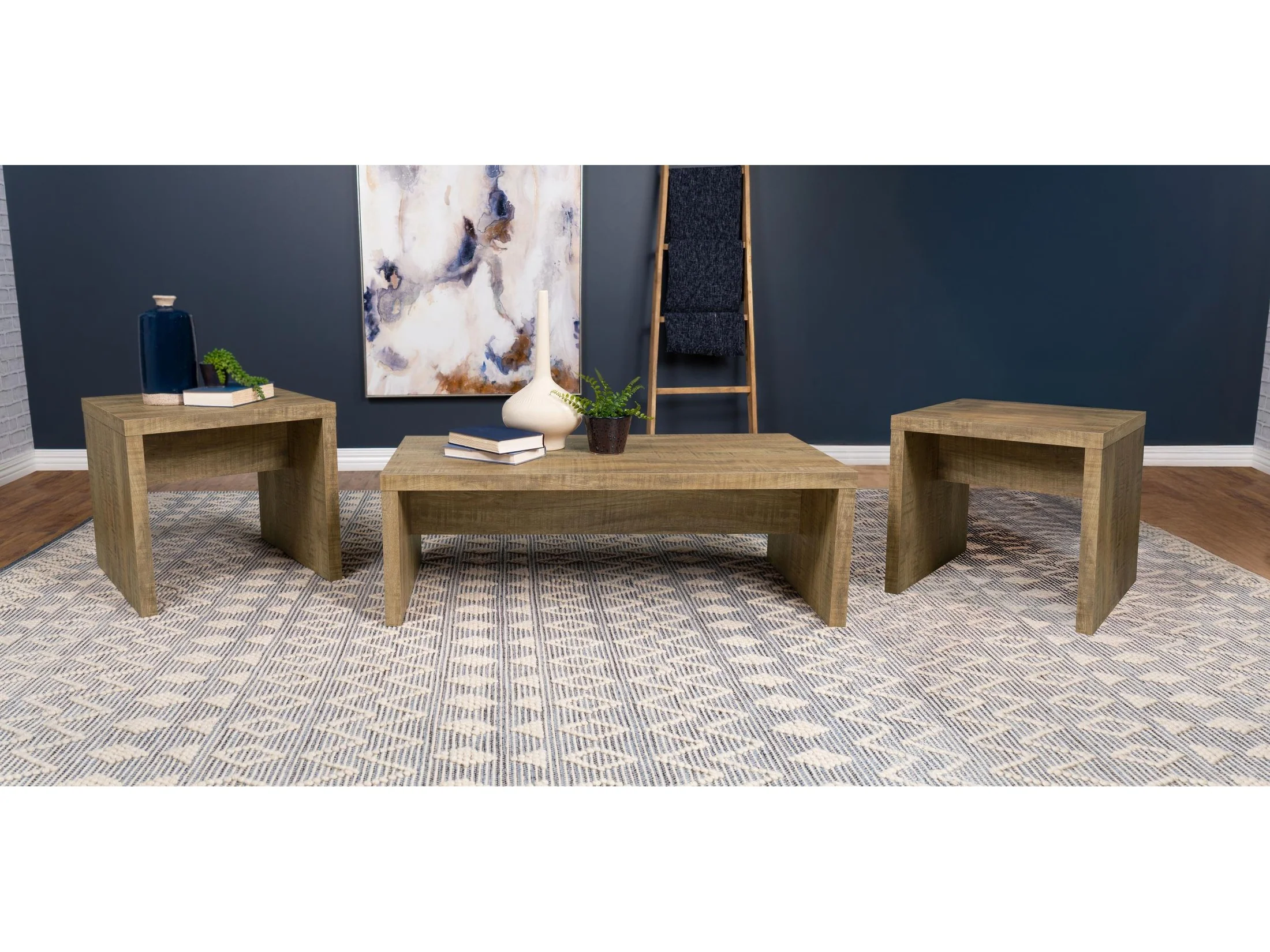 Lynette Mango 3-piece Rectangular Coffee and End Table Set
