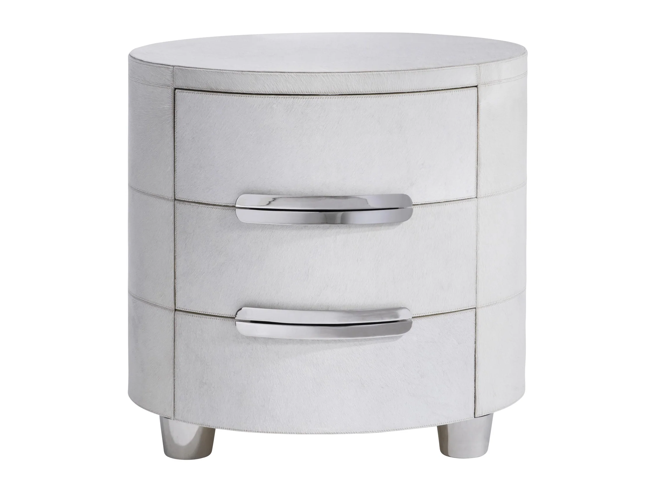Lyric White/Polished Stainless Nightstand
