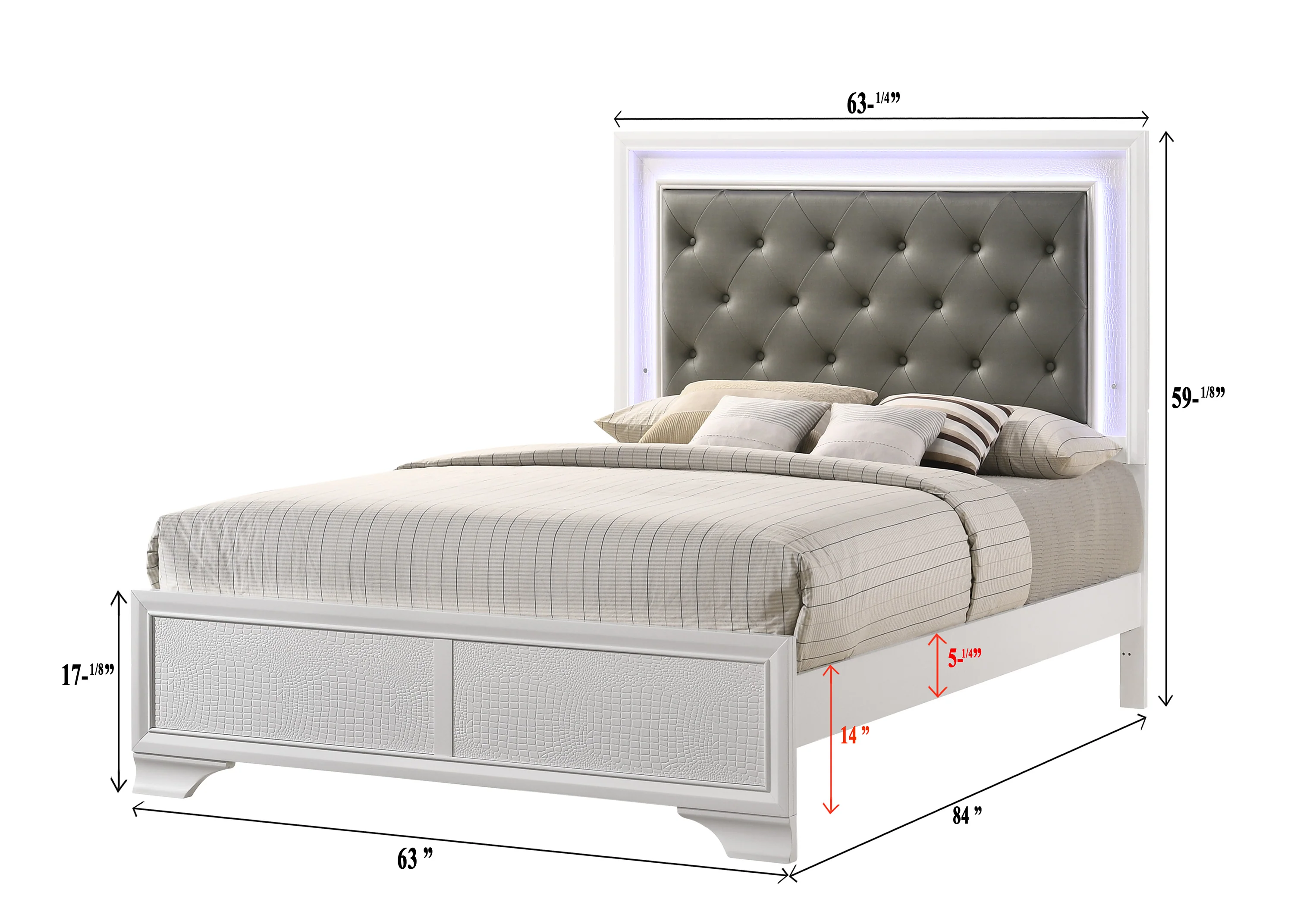 Lyssa Frost LED Panel Bedroom Set - Image 7