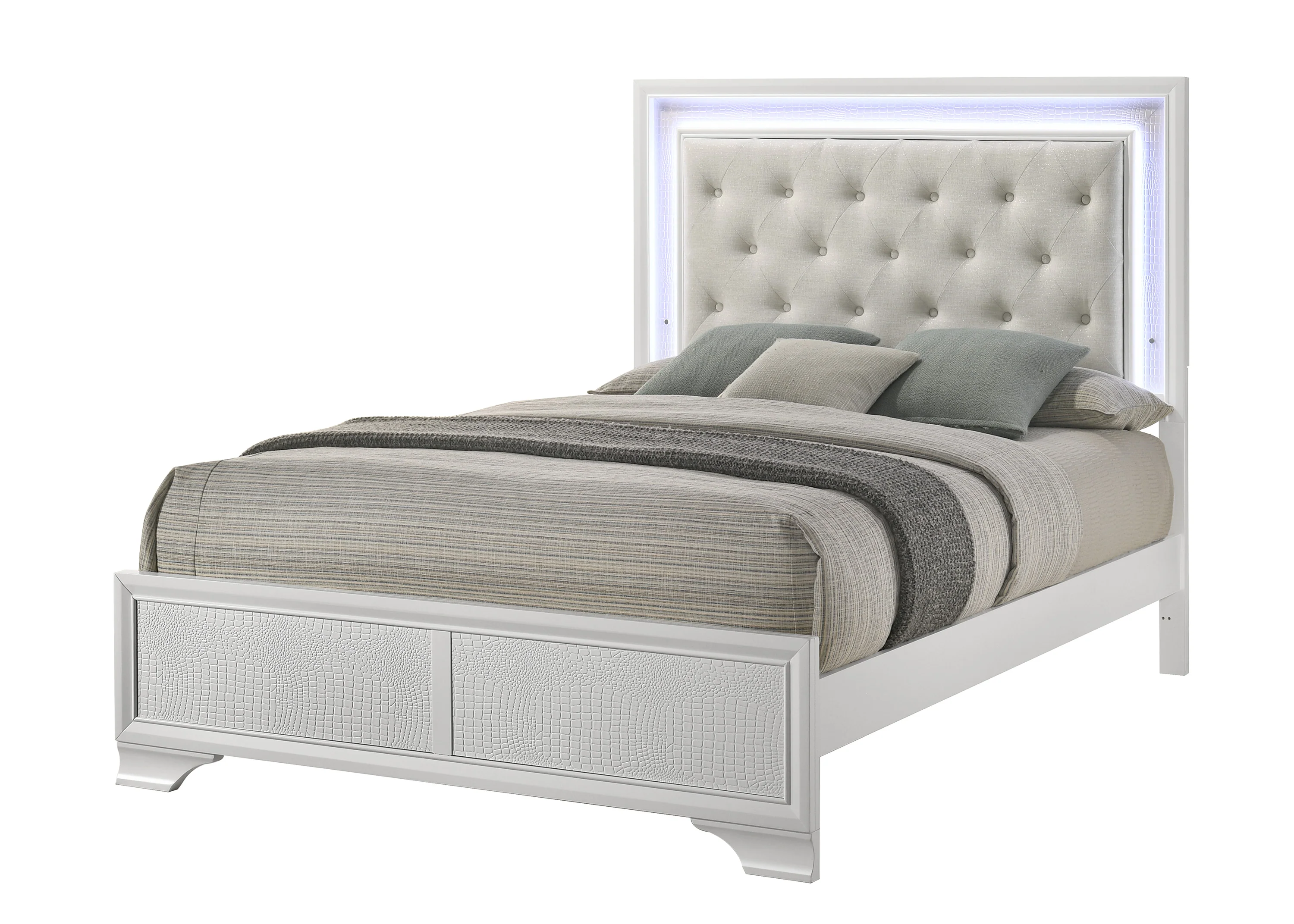 Lyssa Frost/Oat LED Panel Bedroom Set - Image 2