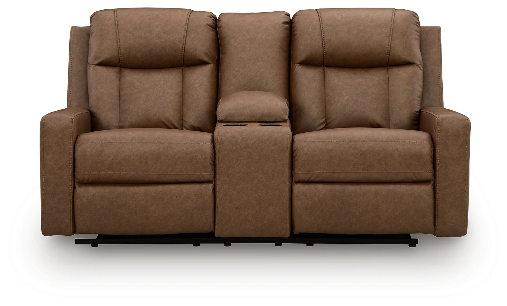 Mackmenville Caramel Reclining Loveseat with Console (Online Special Price) - Image 4