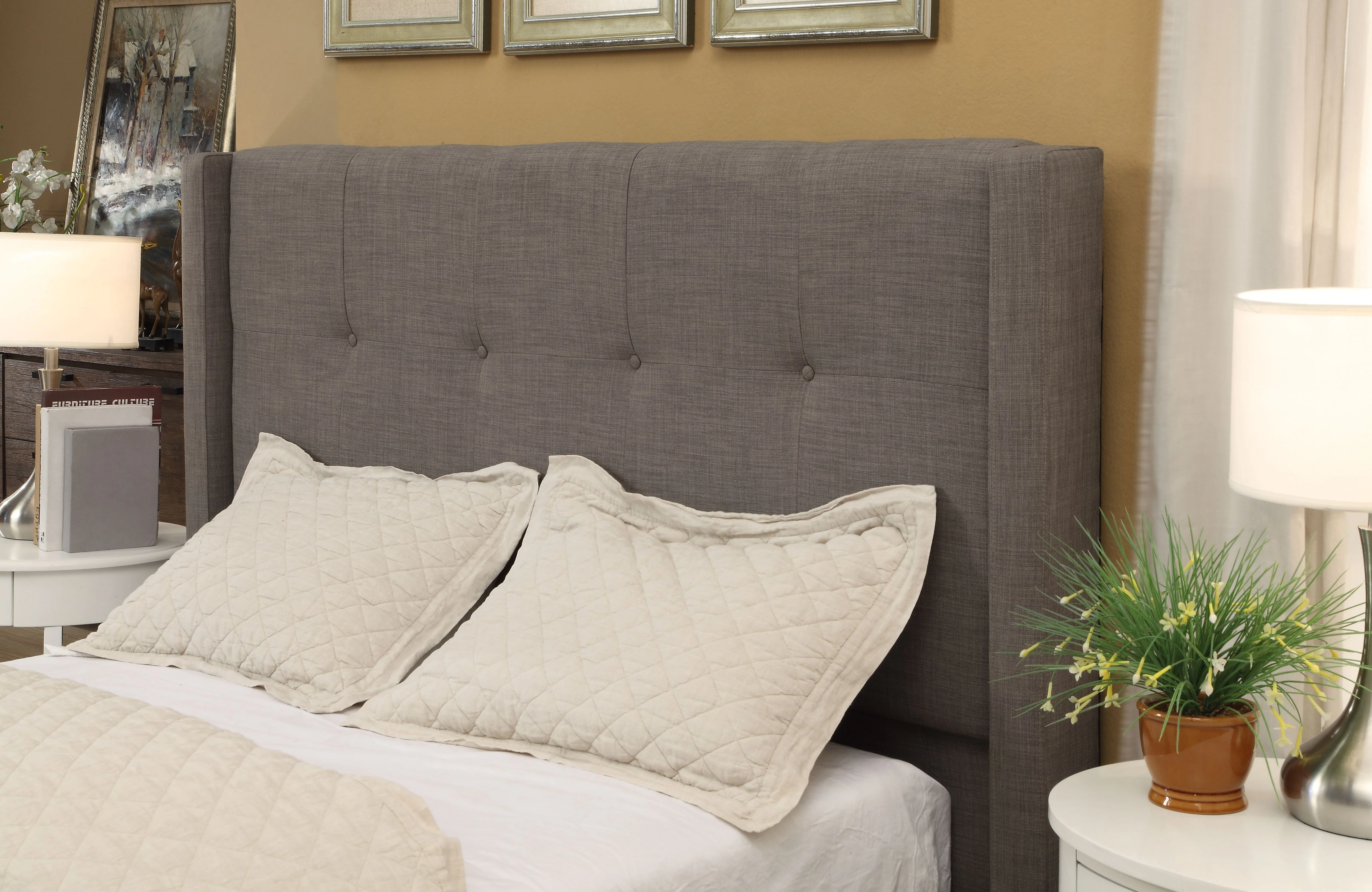 Madeleine Wingback Queen Upholstered Platform Bed - Image 3