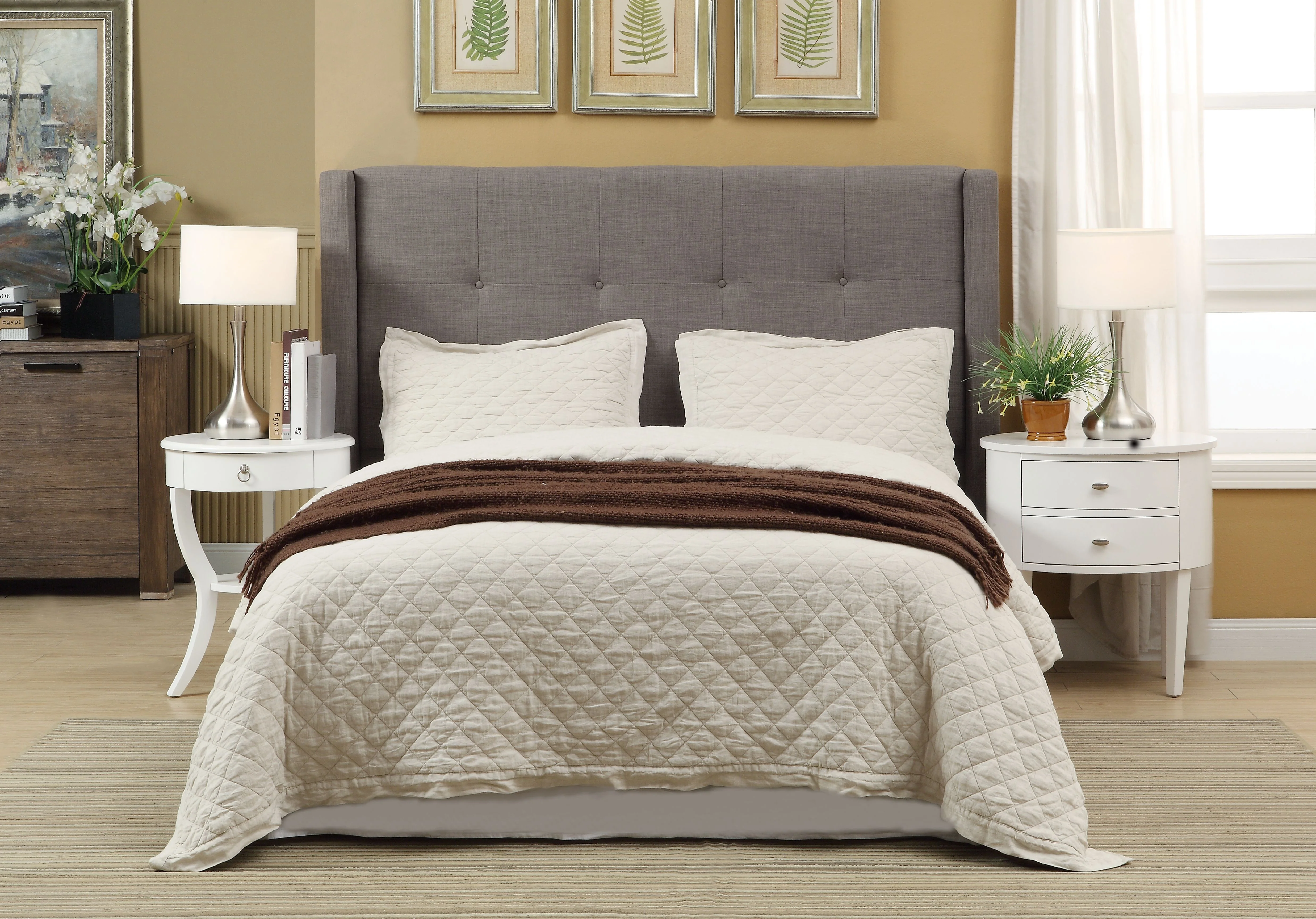 Madeleine Wingback Upholstered Eastern King Platform Bed - Image 2