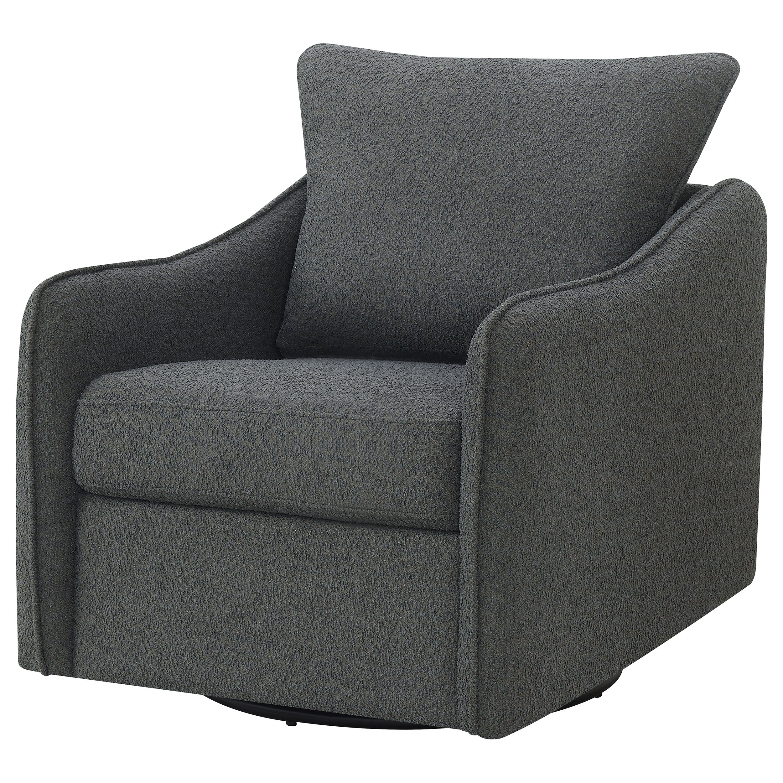 Madia Charcoal Swivel Glider Chair - Image 4