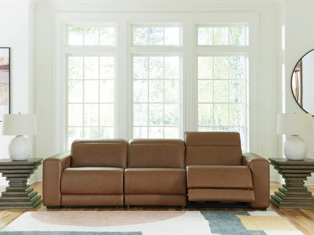 Magic Man Caramel 3-Piece Power Reclining Sectional Sofa (Online Special Price)