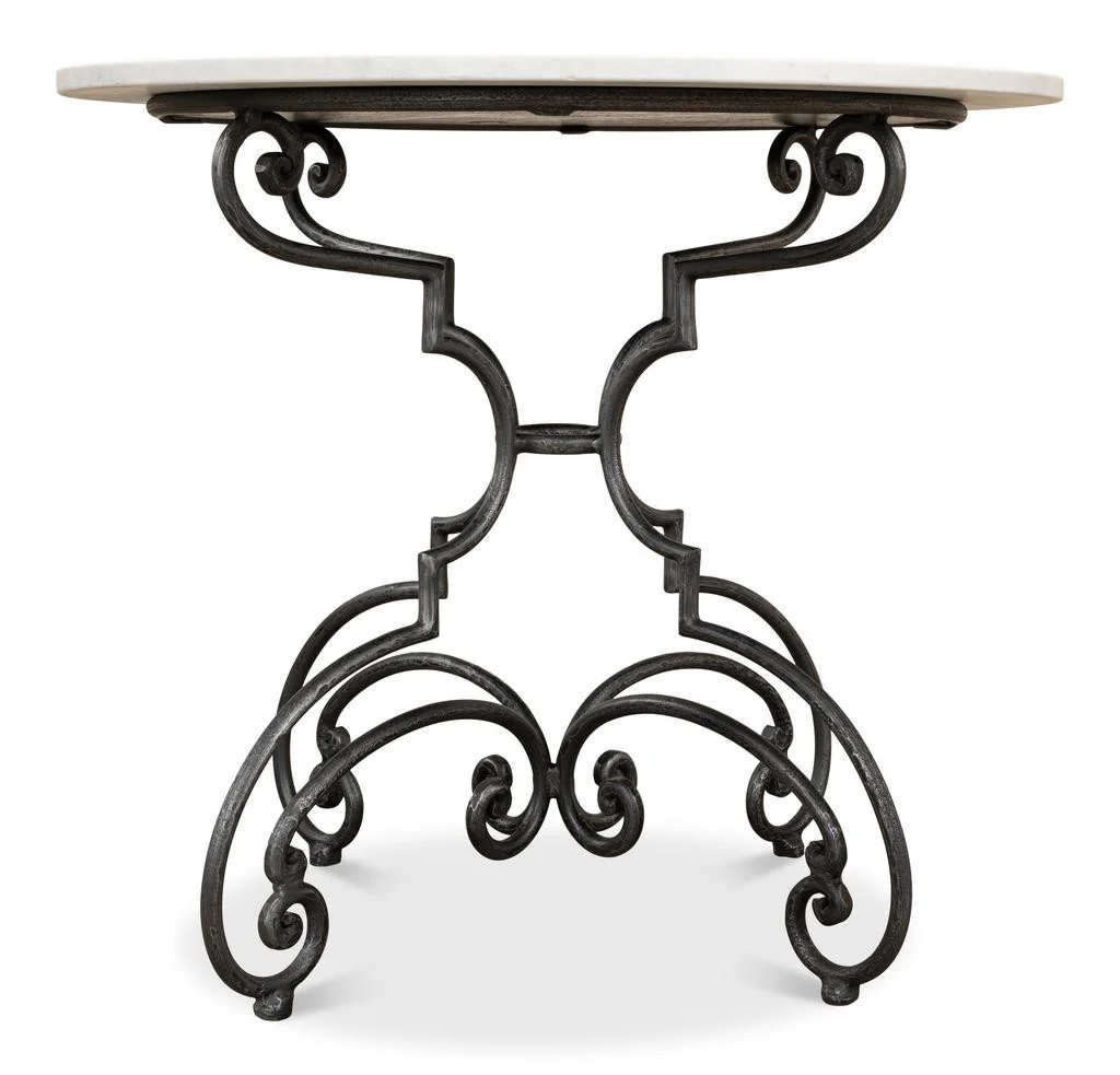Maison Forge Ivory Iron And Marble Table - Image 5