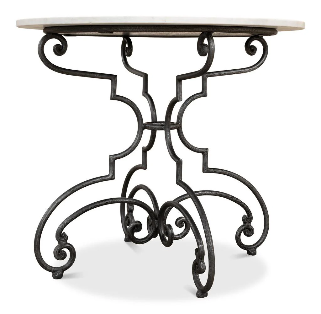Maison Forge Ivory Iron And Marble Table - Image 6