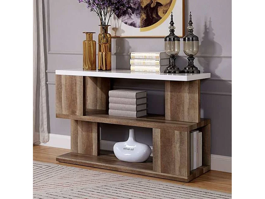 Majken White/Natural Tone Sofa Table