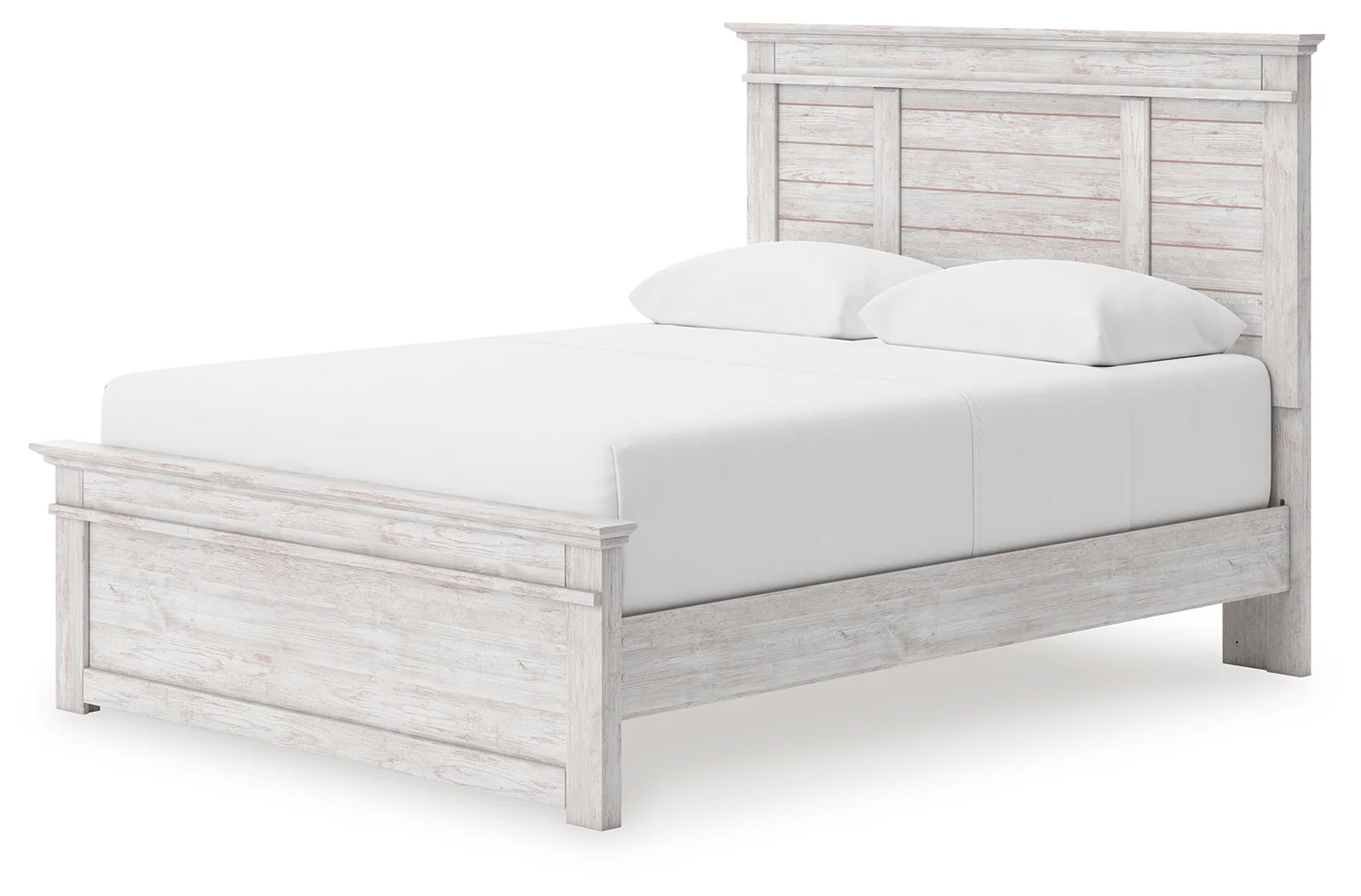 Makidern Whitewash Queen Panel Bed with Storage, Dresser and Mirror - Image 15