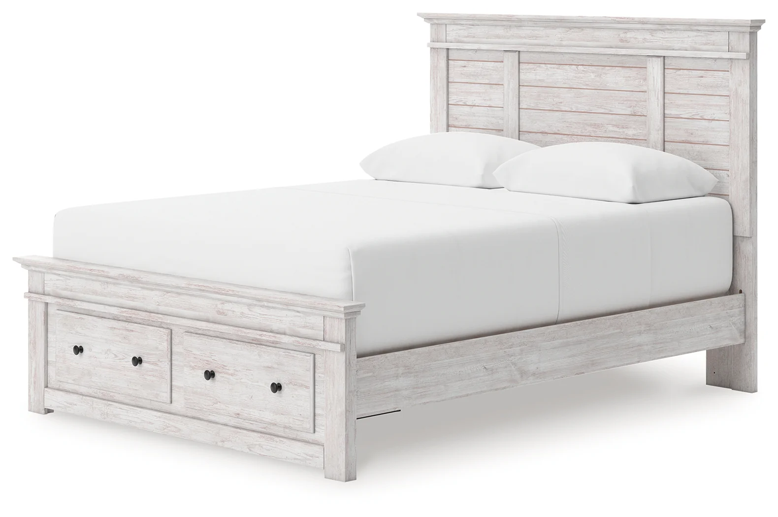 Makidern Whitewash Queen Panel Storage Bed, Dresser and Mirror - Image 15