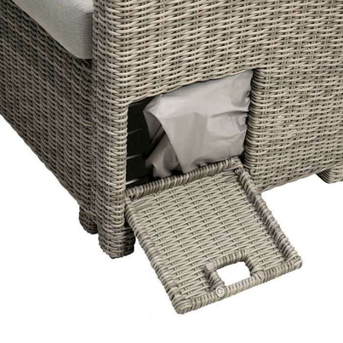 Malia Gray Sectional Set w/ Table & Bench(2 x Ottomans) - Image 4
