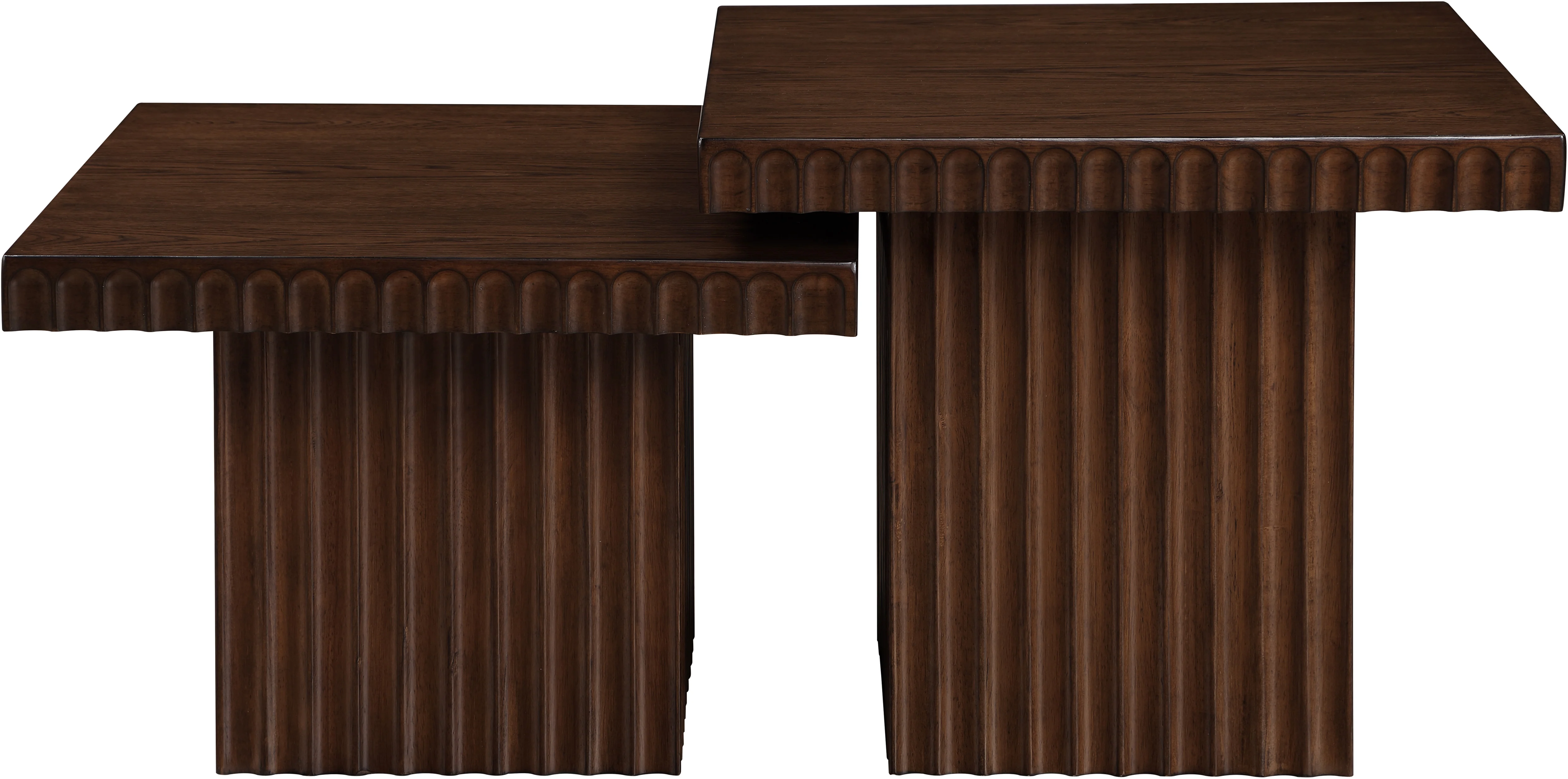 Malibu Brown Wood And Oak Veneer 2-Piece Coffee Table - Image 4