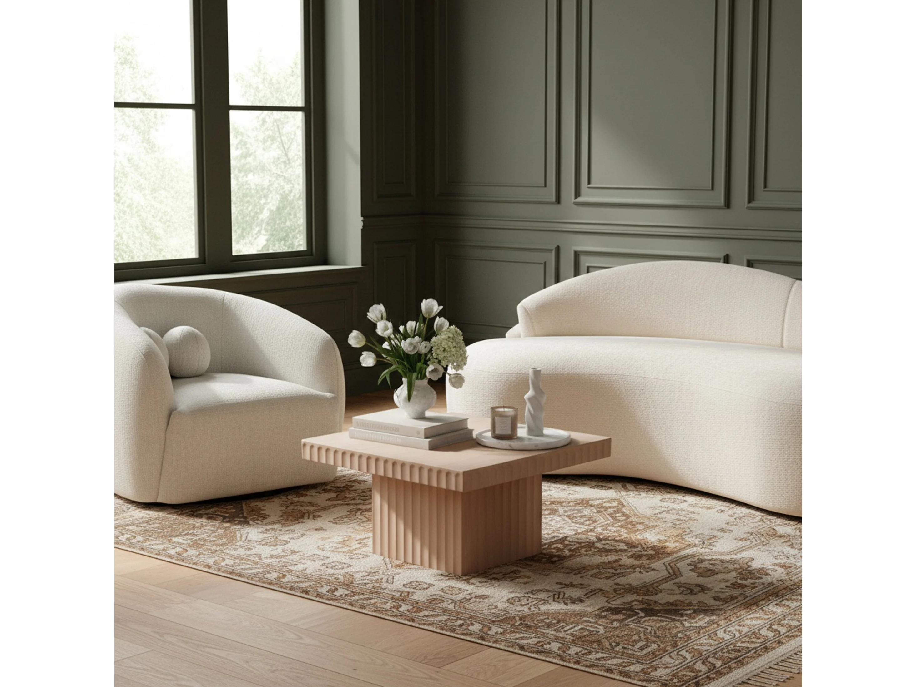 Malibu Natural Wood And Oak Veneer Coffee Table