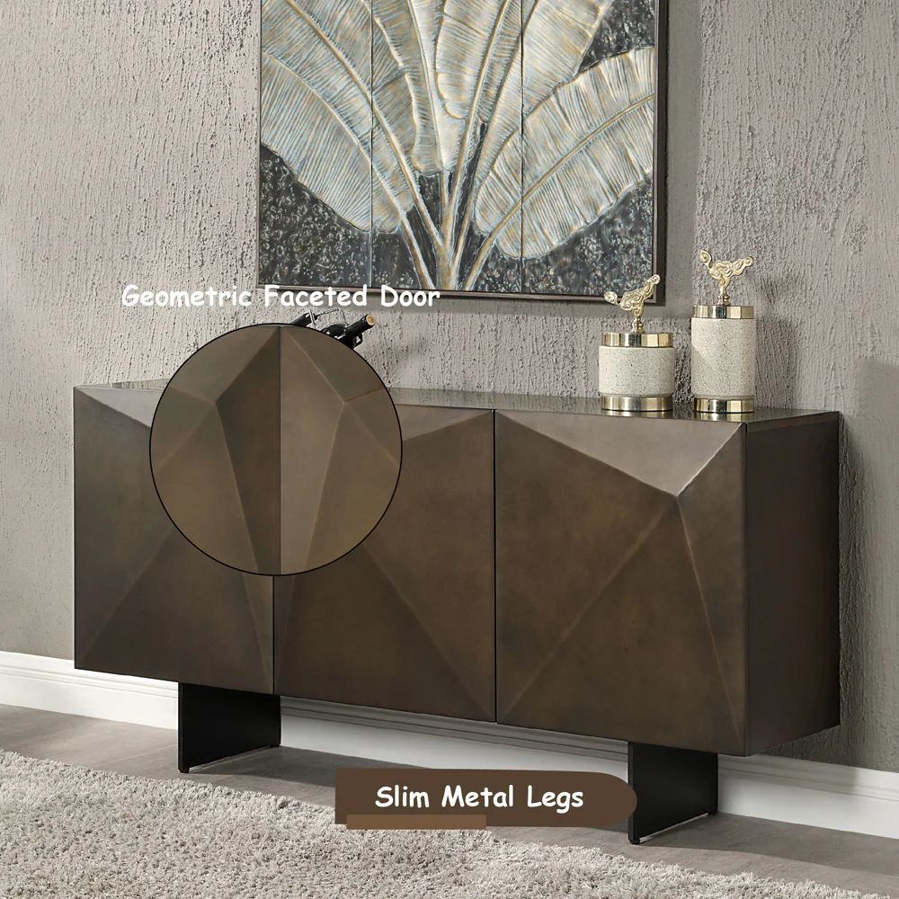 Malika Ceramic Top/Copper Cross Brushed Server - Image 6