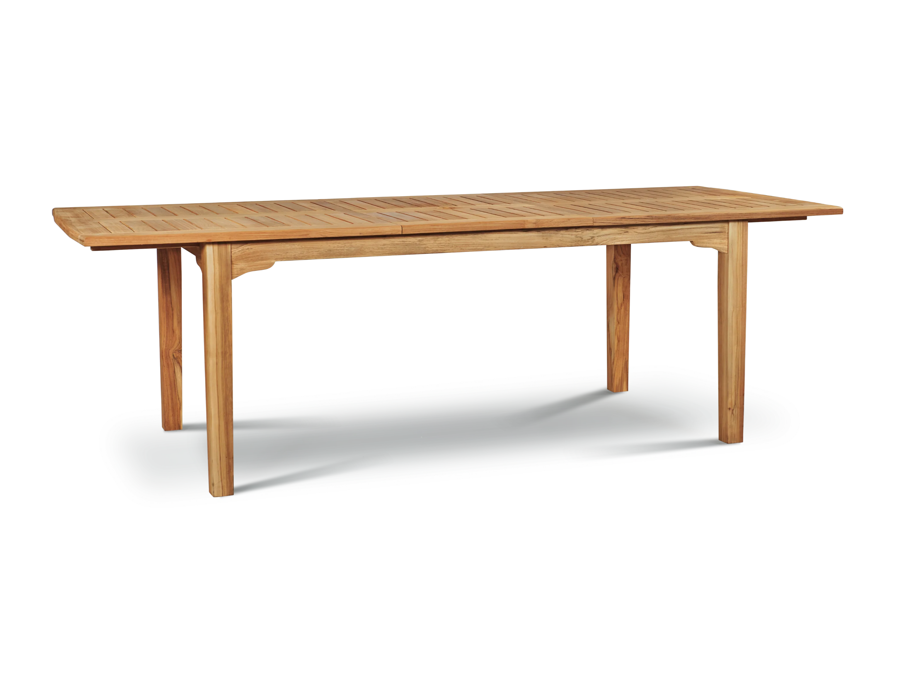 Manorhouse Rectangular Teak Outdoor Dining Table with Built-In Extension and Umbrella Hole - Image 3