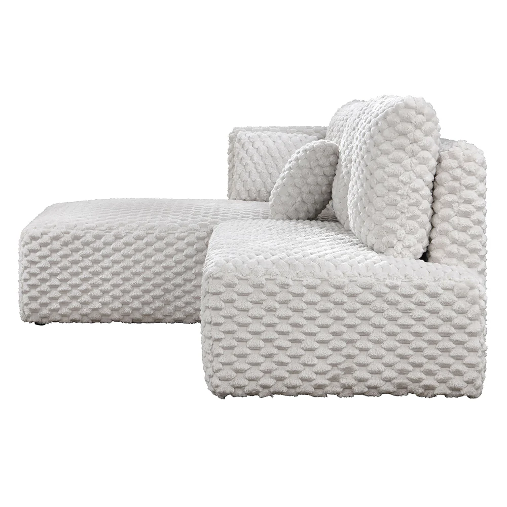 Manya Ivory Corduroy Sectional Sofa - Image 4