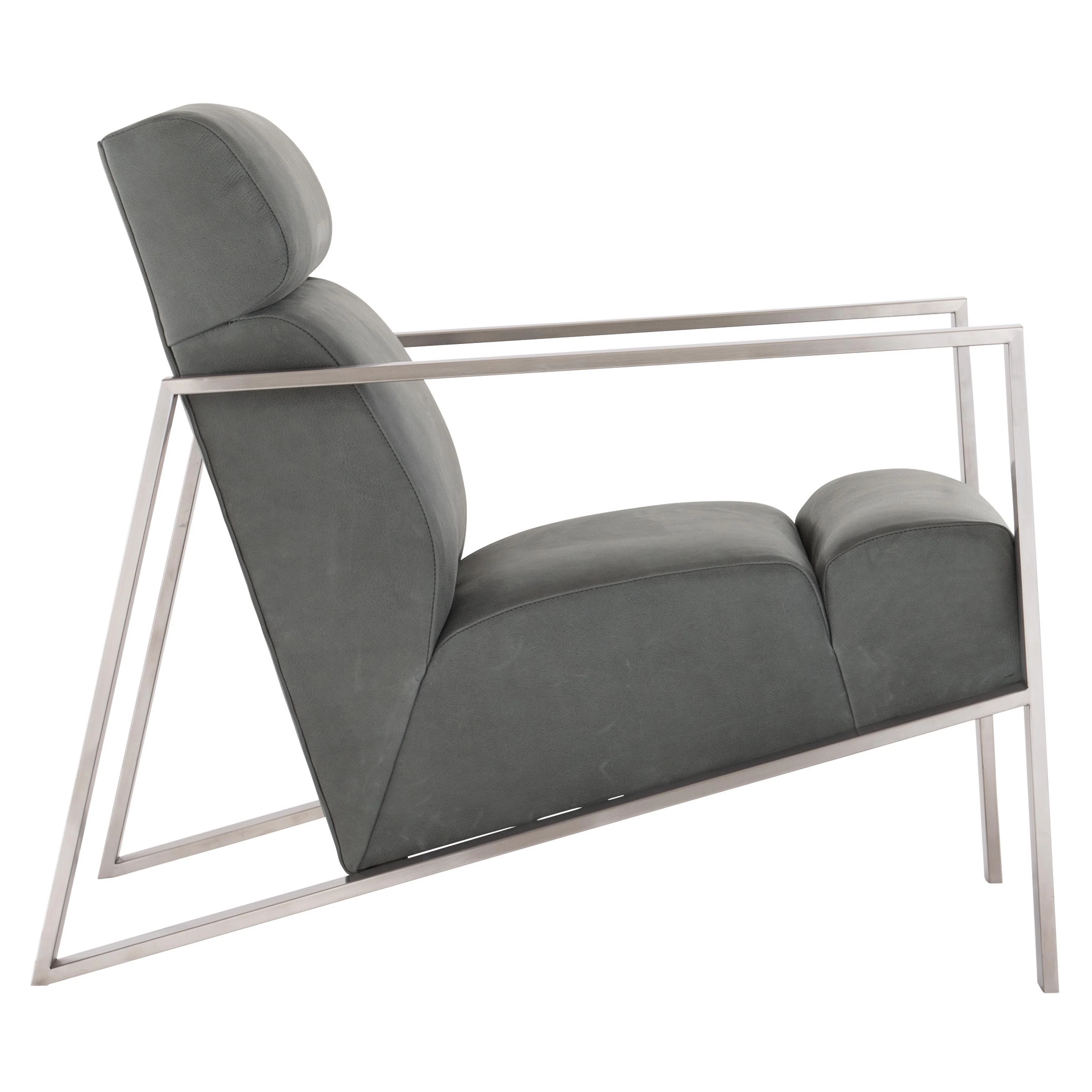 Marco Grey Leather Chair - Image 3