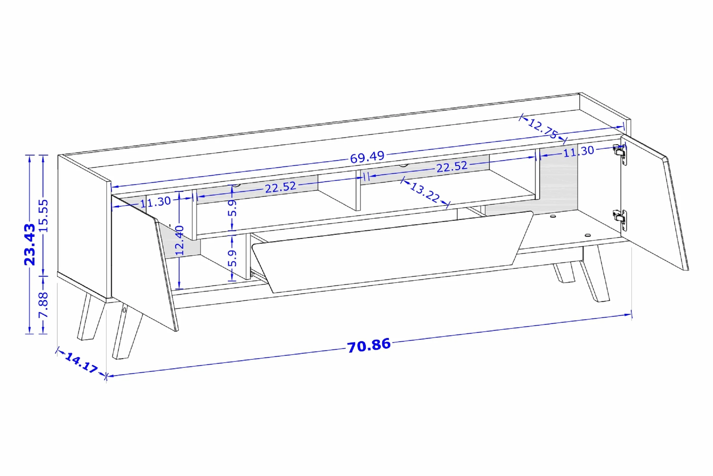 Marcus 70.86 TV Stand in Grey and Nature - Image 3