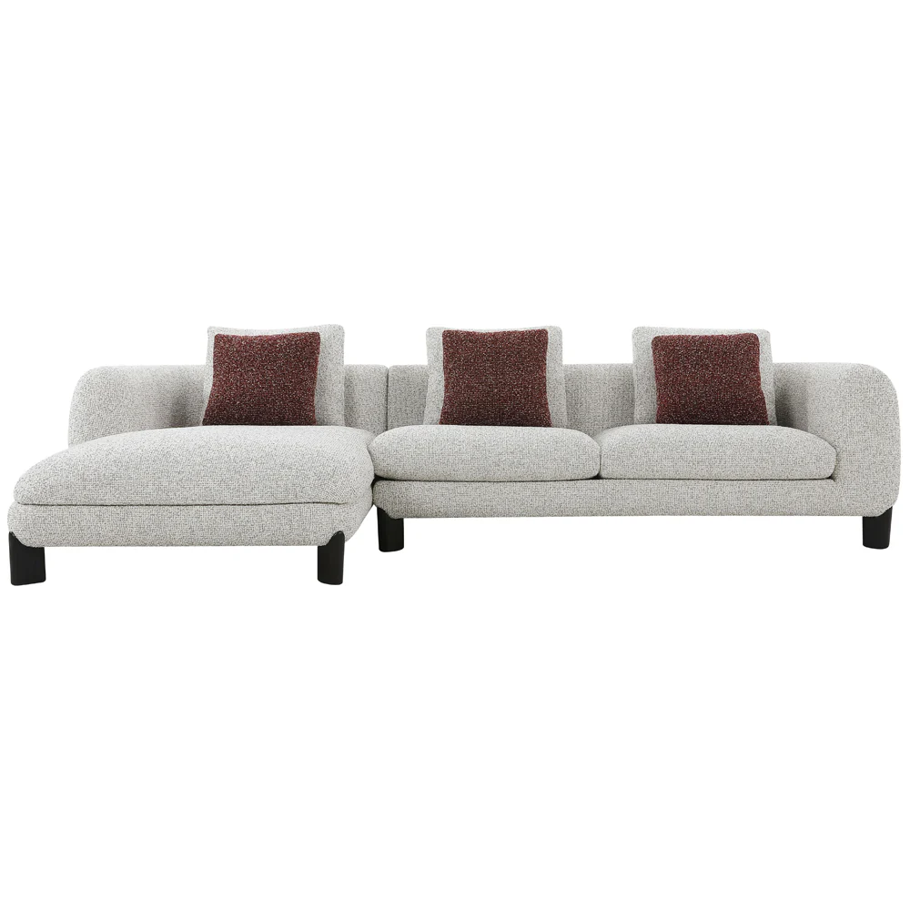 Mardi Maroon/Beige Sectional Sofa - Image 3