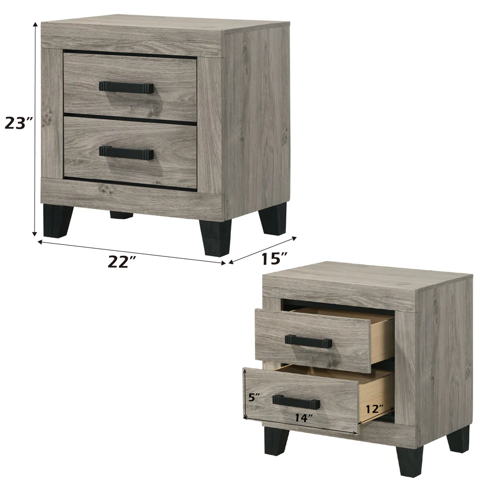 Mari Light Gray Nightstand - Image 8