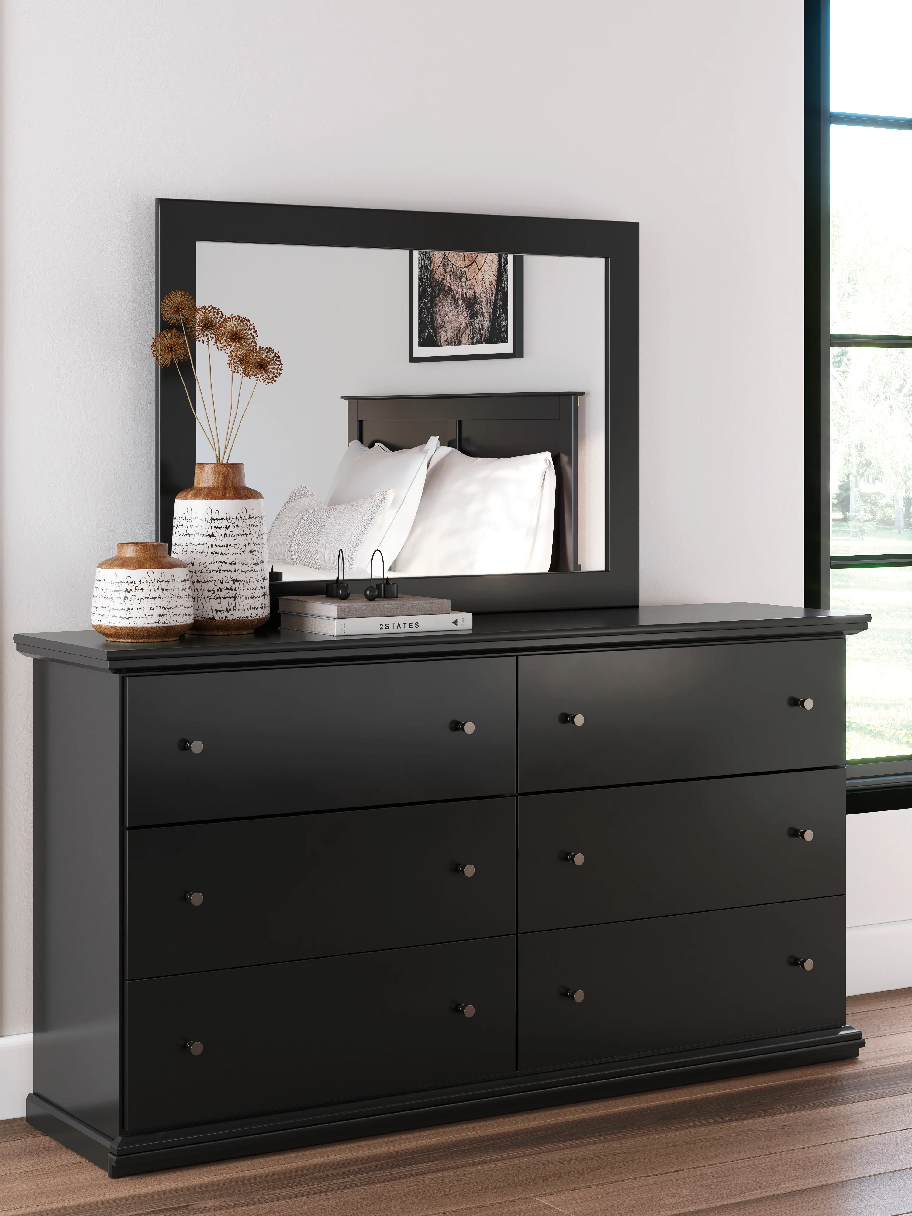 Maribel Black Full Panel Bed, Dresser, Mirror and Chest (Online Special Price) - Image 18