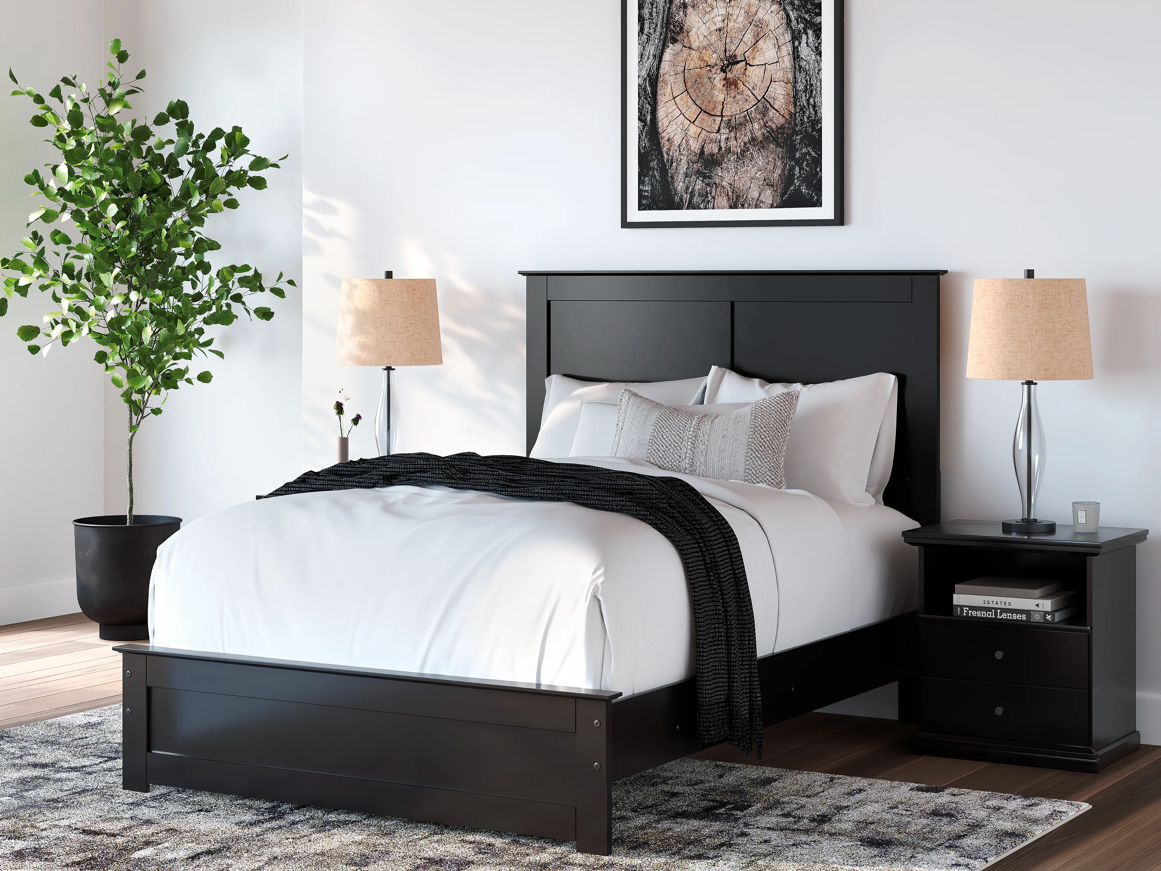 Maribel Black Full Panel Bed, Dresser, Mirror and Chest - Image 20