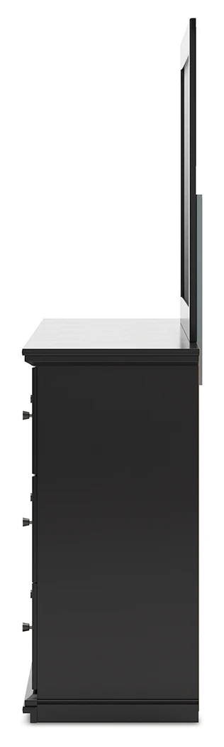 Maribel Black Twin Panel Bed, Dresser and Mirror - Image 7