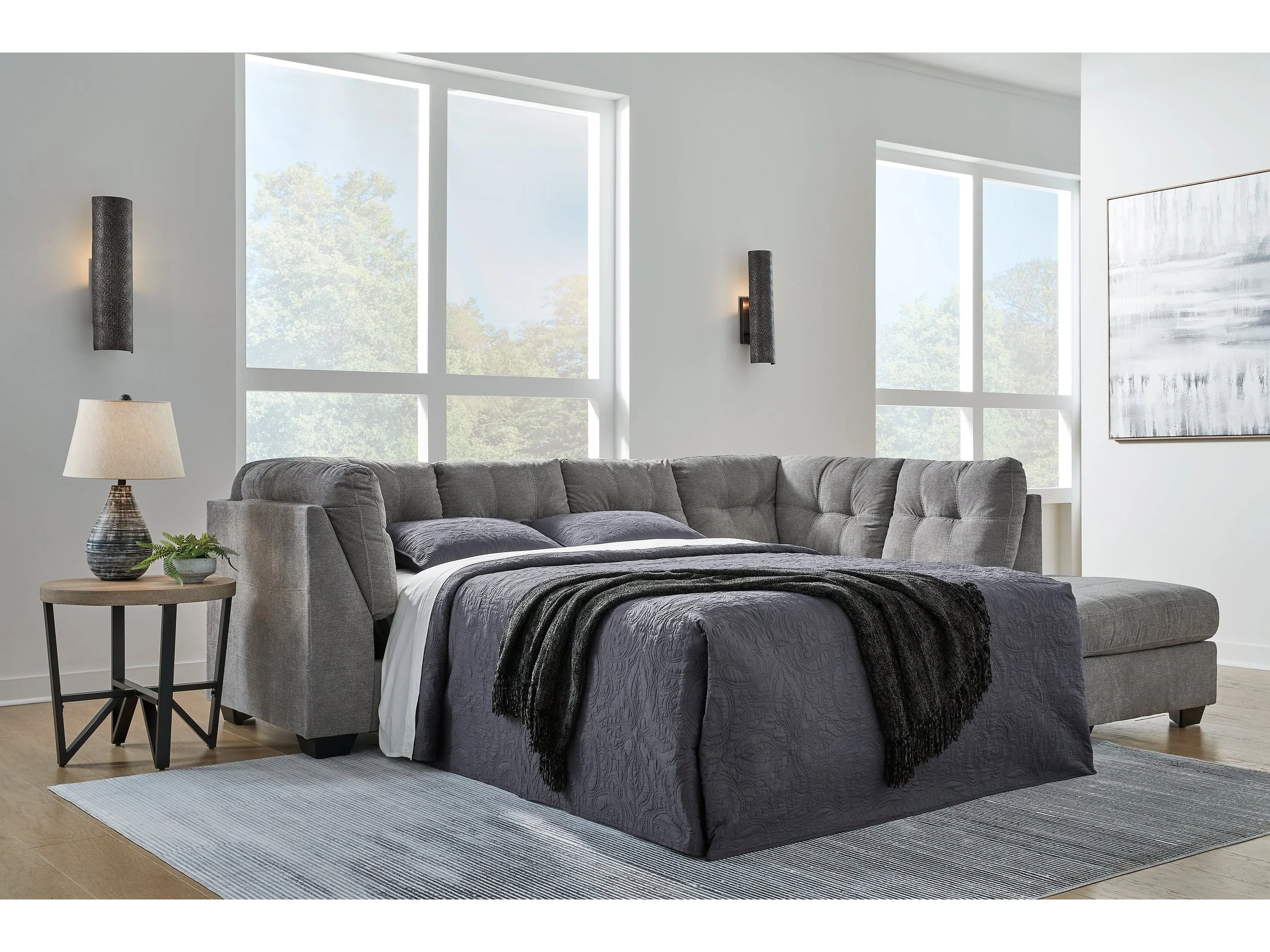 Marleton Gray 2-Piece Sleeper Sectional with Chaise (Online Special Price)