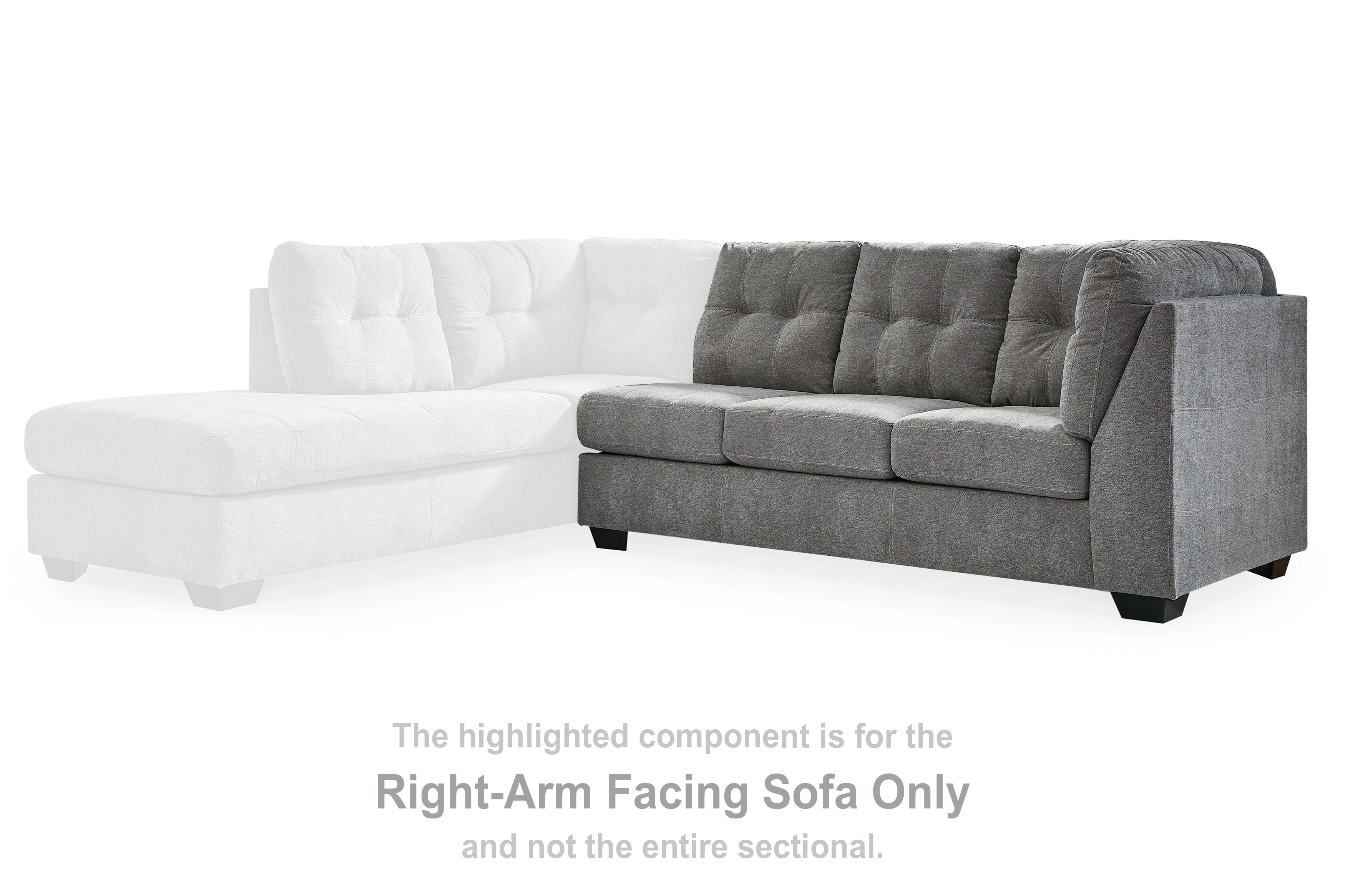 Marleton Gray Right-Arm Facing Sofa (Online Special Price) - Image 2