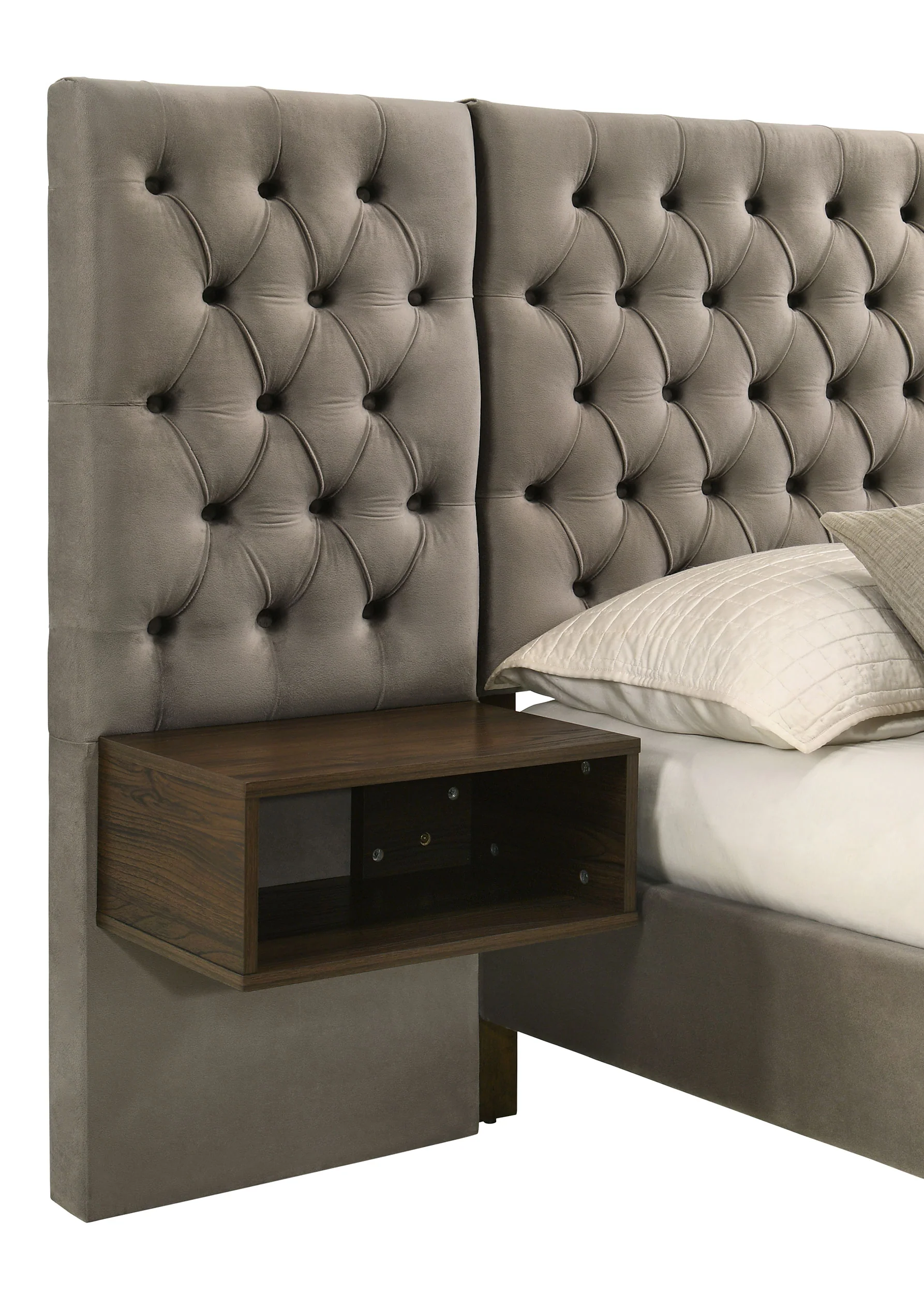 Marley Light Brown Queen Upholstered Wall Panel Bed - Image 6