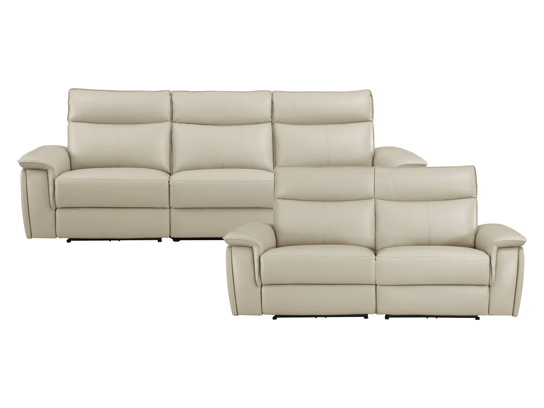 Maroni Taupe Power Reclining Sofa and Loveseat
