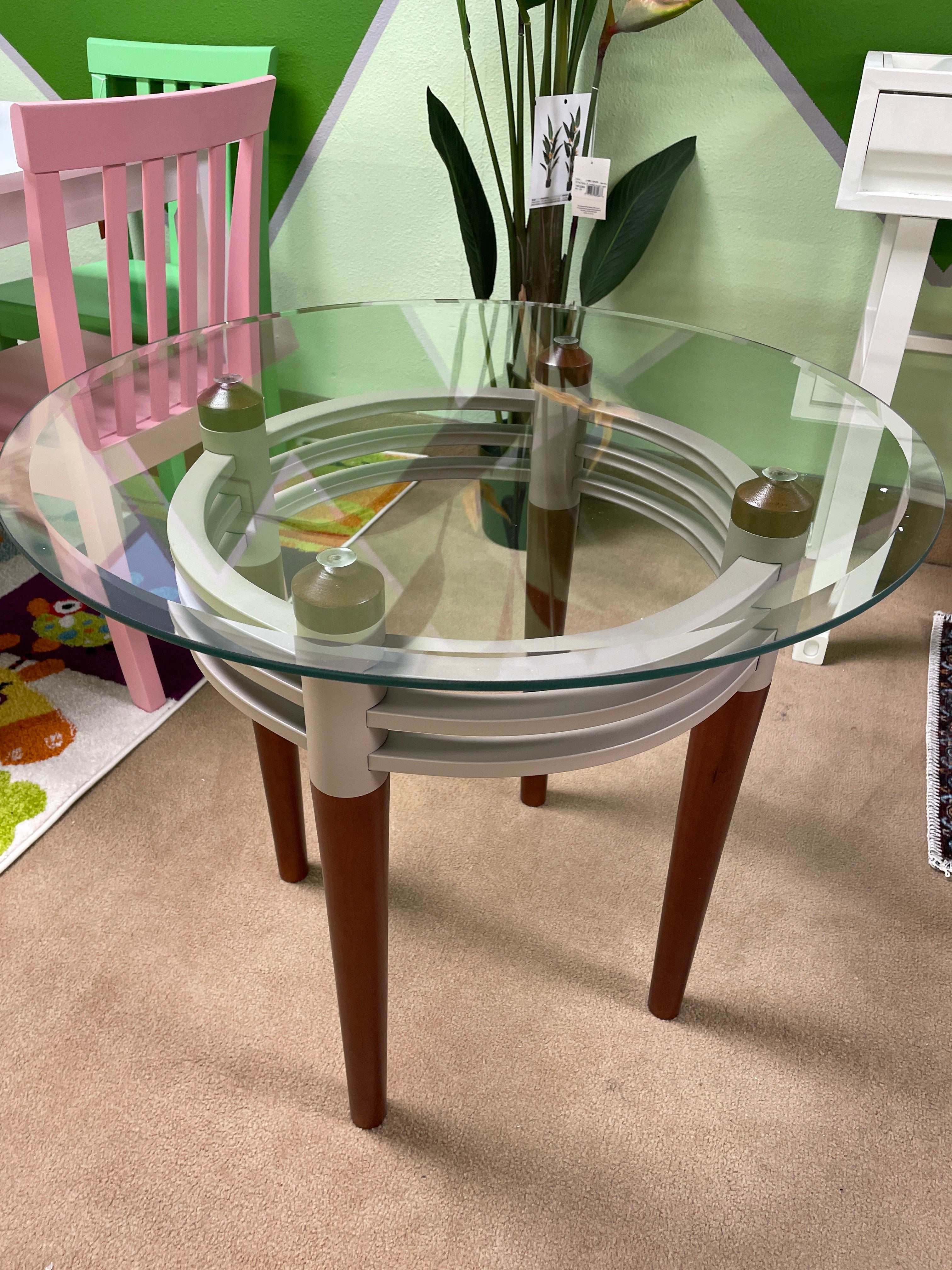 Marseille Cherry, Silver & Clear Glass Coffee/End Table Set (Set of 3) - Image 3
