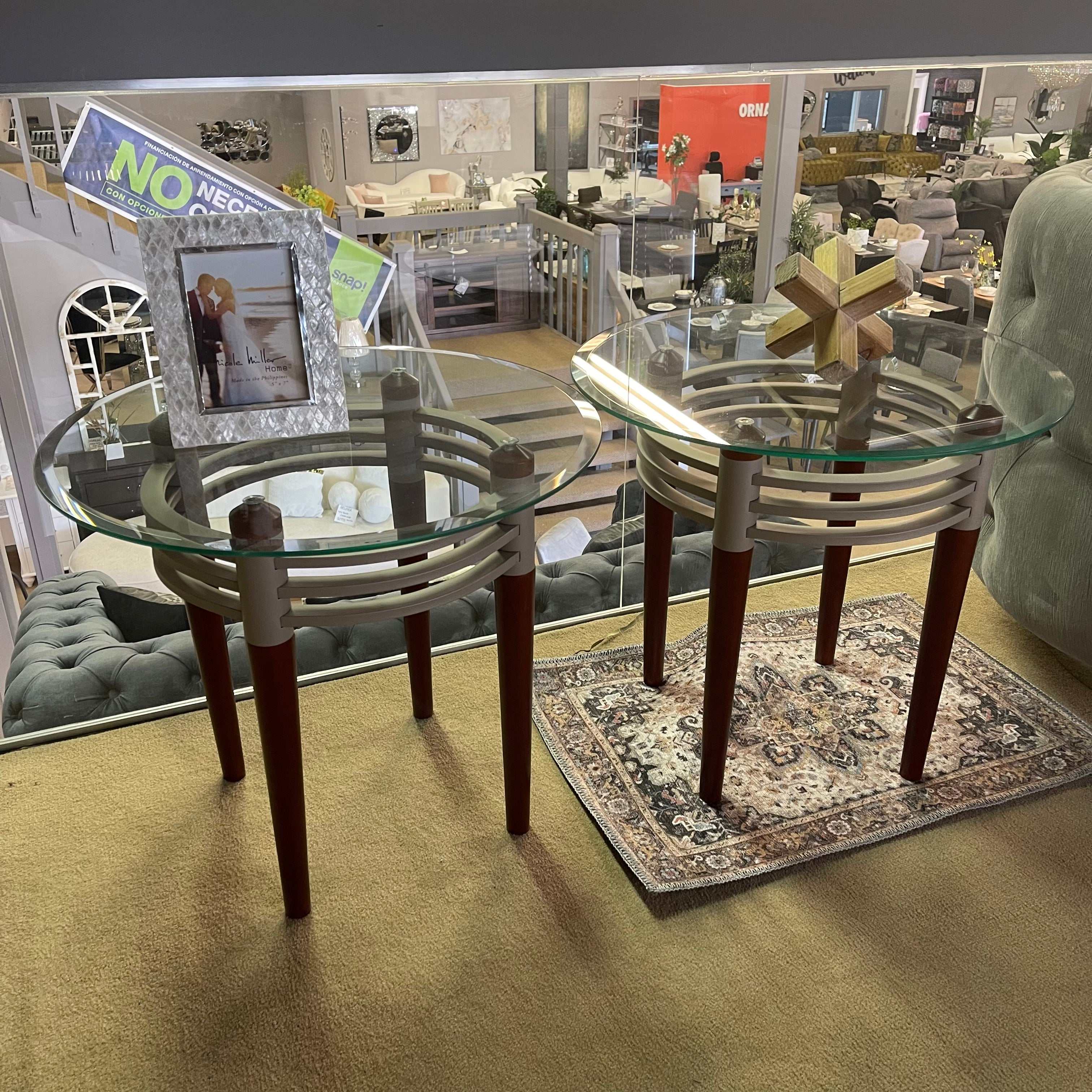 Marseille Cherry, Silver & Clear Glass Coffee/End Table Set (Set of 3) - Image 5