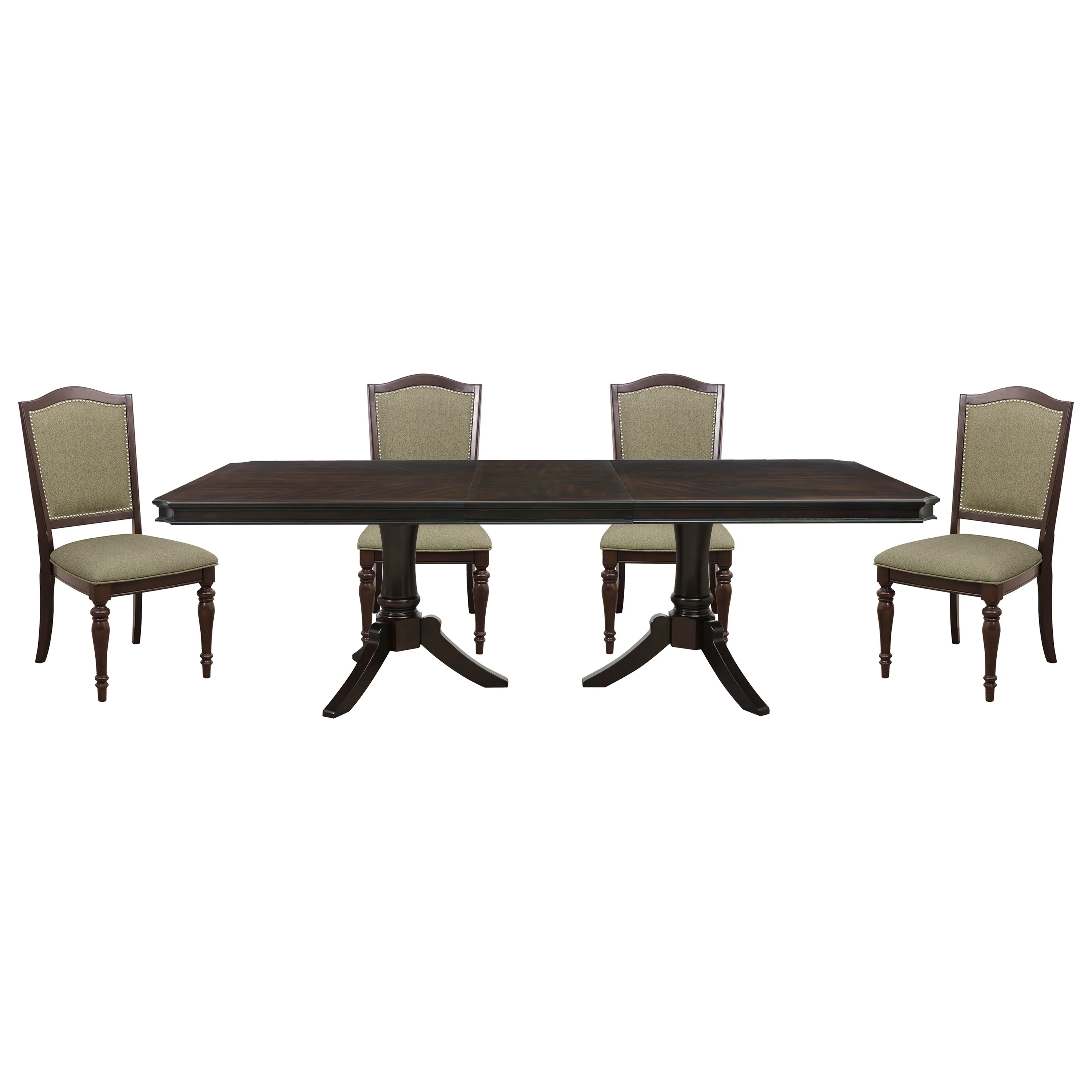 Marston Dark Cherry/Natural 5-Piece Dining Table Set - Image 2