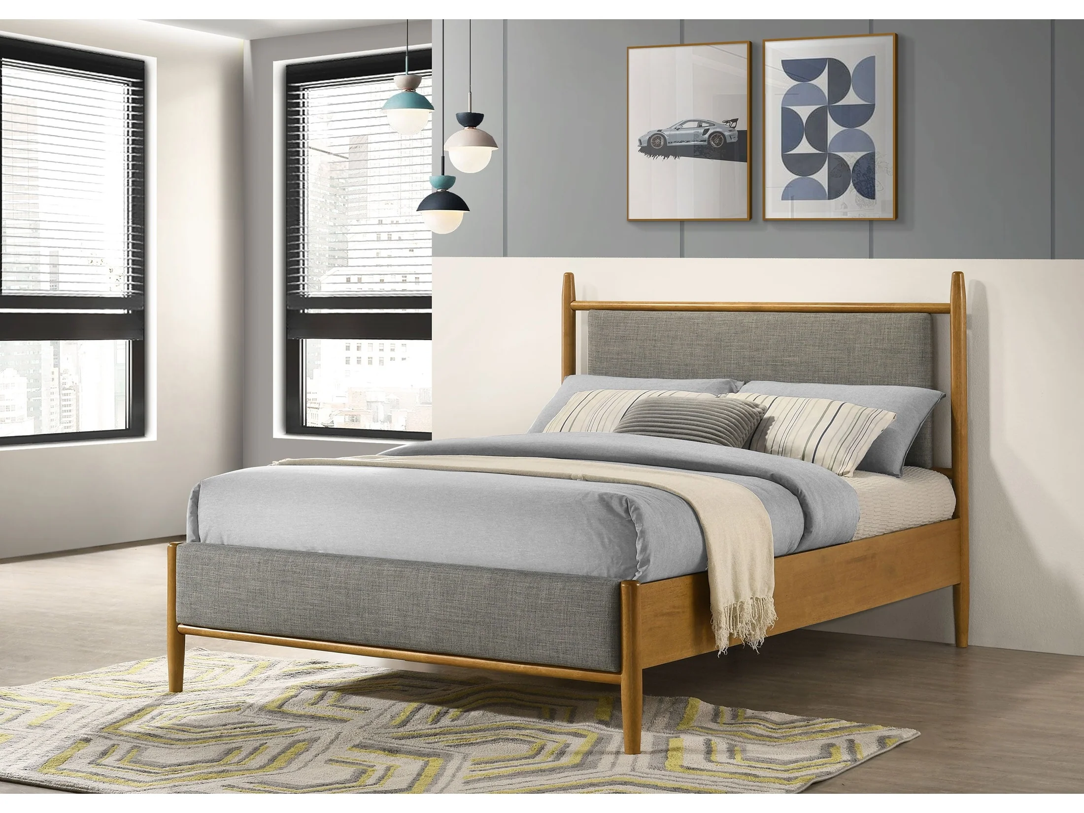 Mason Light Brown 46-inch Full Panel Platform Bed