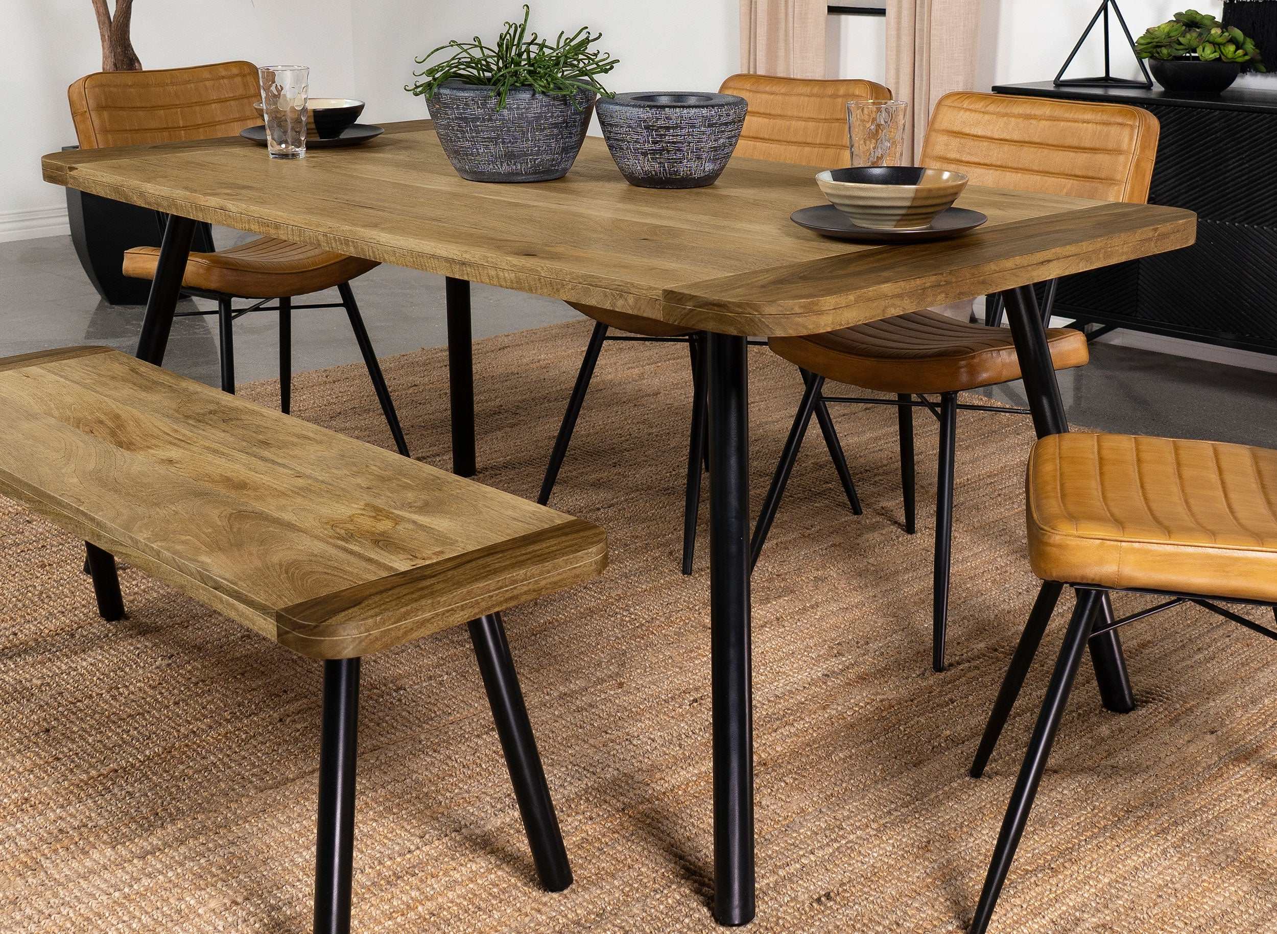 Maverick Natural Mango / Black Dining Table - Image 2