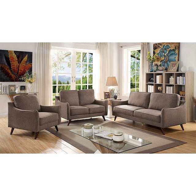 Maxime Light Brown Loveseat - Image 2