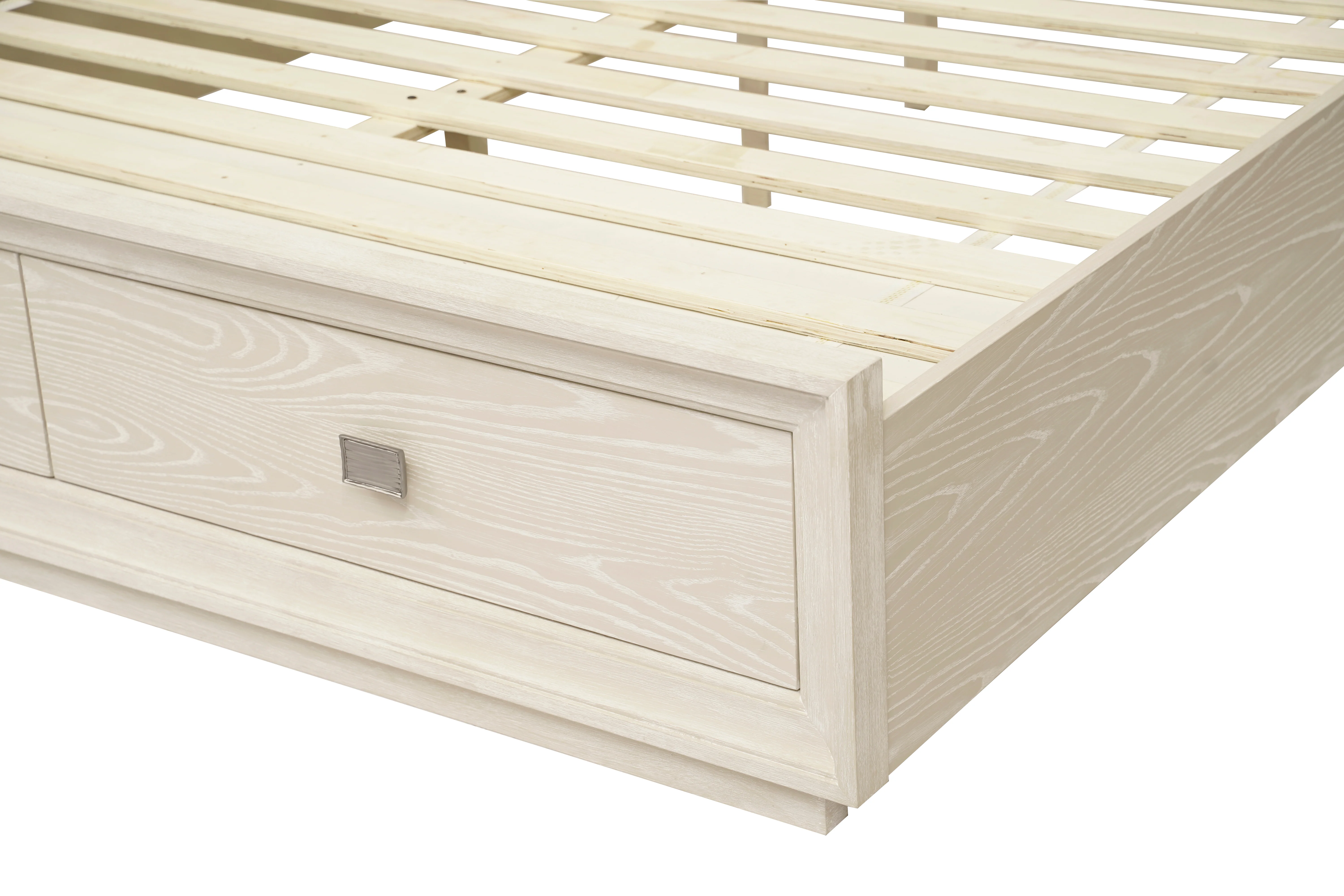Maxime Two Drawer Footboard Queen Storage Platform Bed In Ash - Image 12