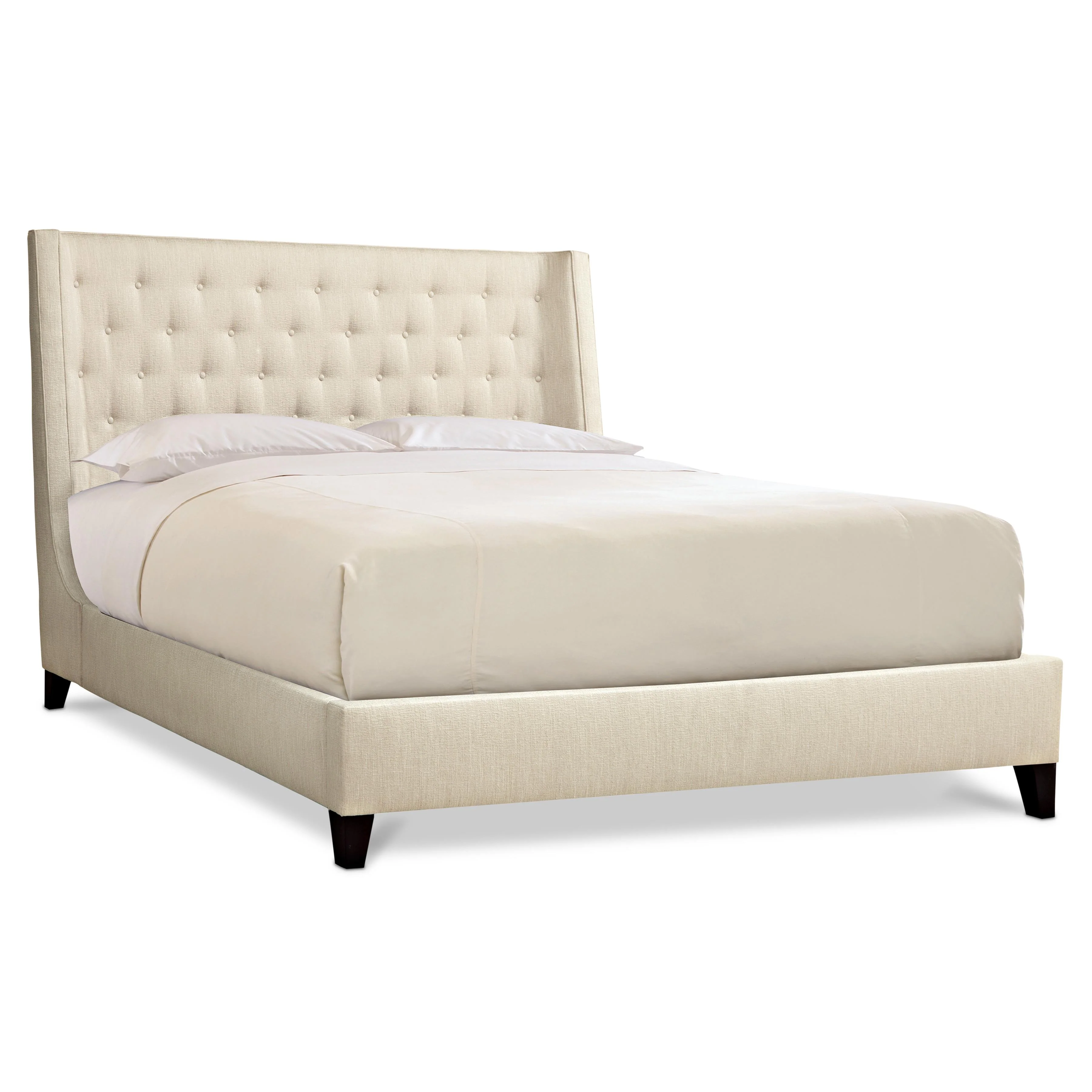 Maxime White/Cream Fabric Shelter Queen Bed - Image 2