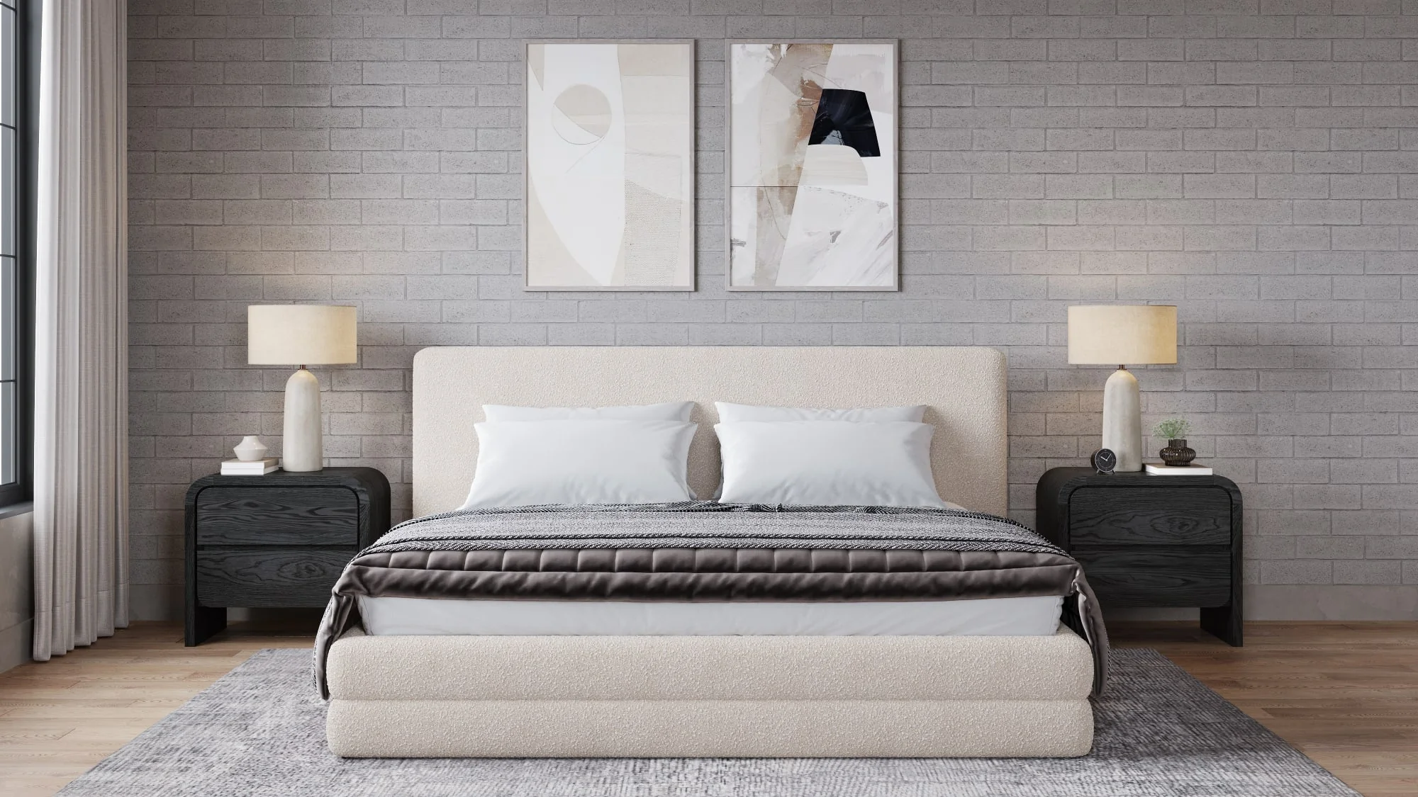 Maya Brun California King Upholstered Platform Bed - Image 3