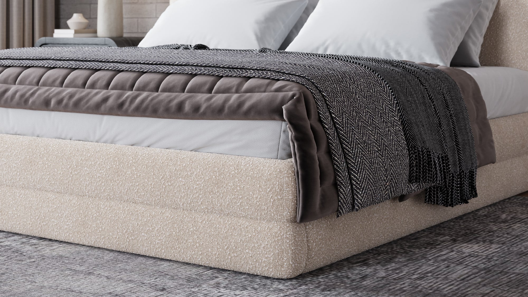 Maya Brun King Upholstered Platform Bed - Image 5