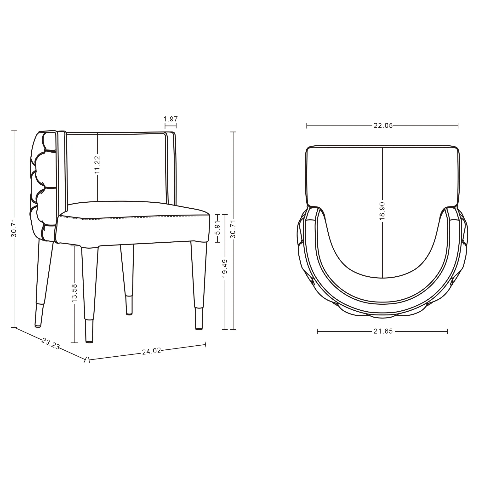 Maya Dining Chair in Nude (set of 2) - Image 3