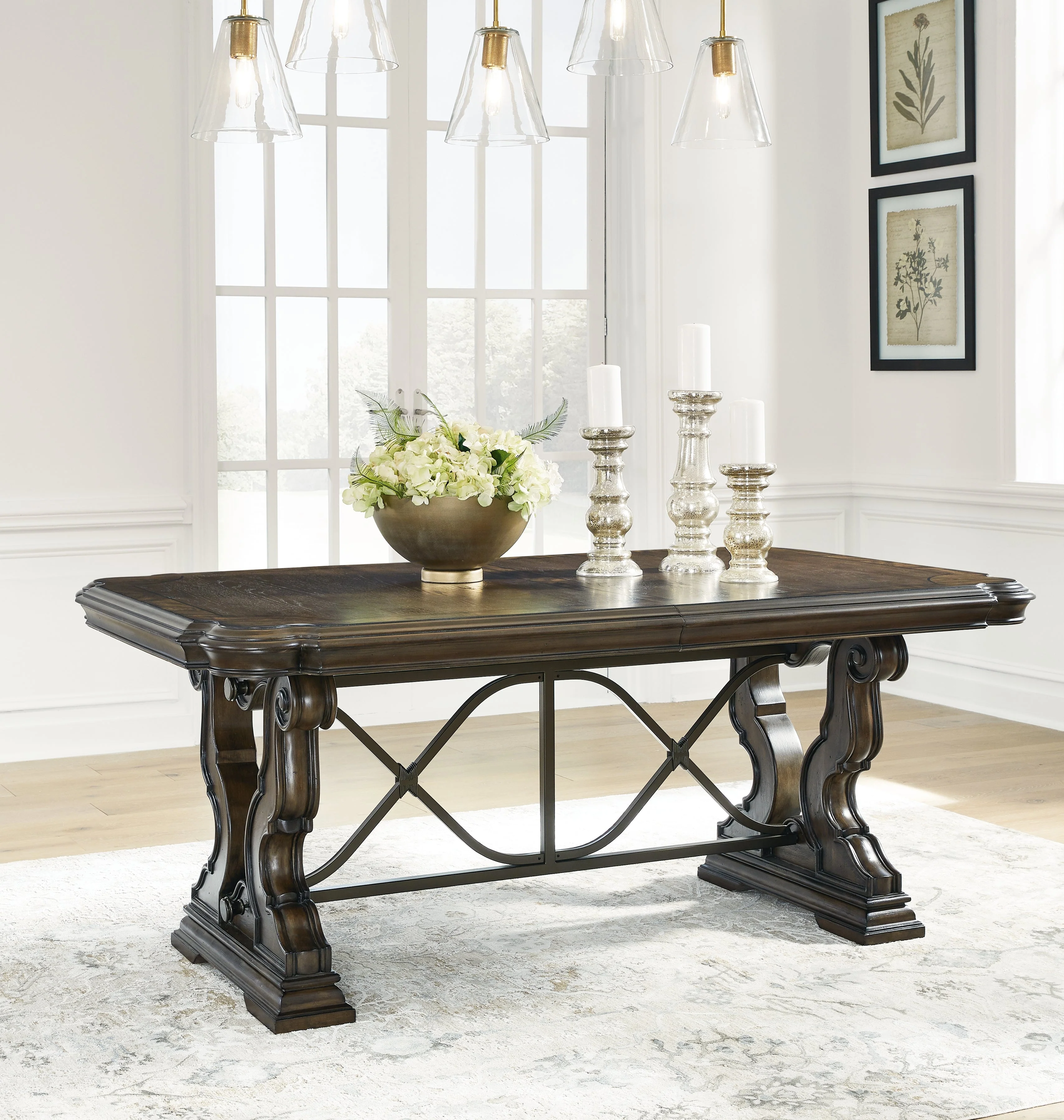 Maylee Dark Brown Dining Table, 6 Chairs and Bench (Online Special Price) - Image 18