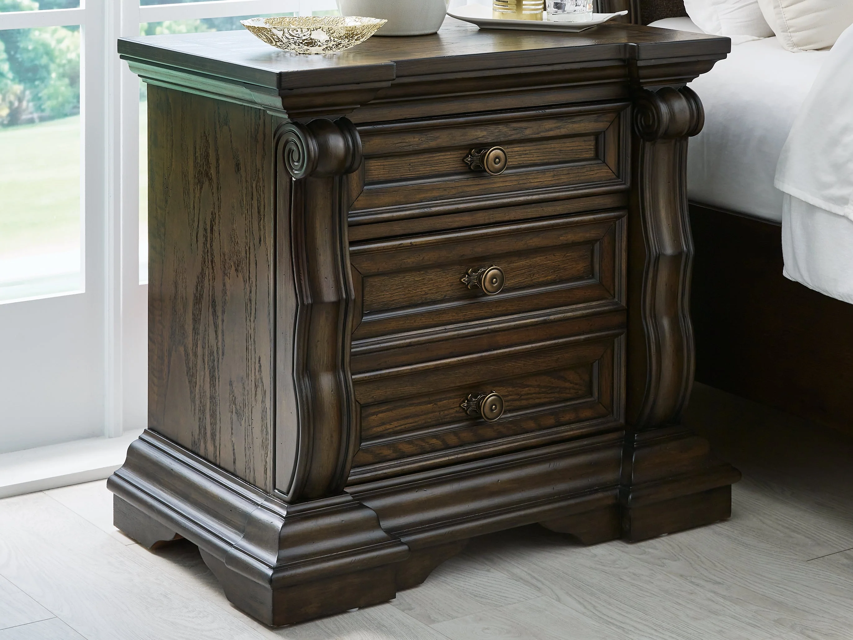Maylee Dark Brown Queen Panel Bedroom Set with Dresser, Mirror, Chest and 2 Nightstands (Online Special Price) - Image 19