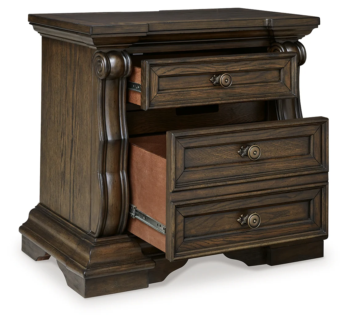 Maylee Dark Brown Queen Upholstered Panel Bedroom Set with Dresser, Mirror and Nightstand - Image 10