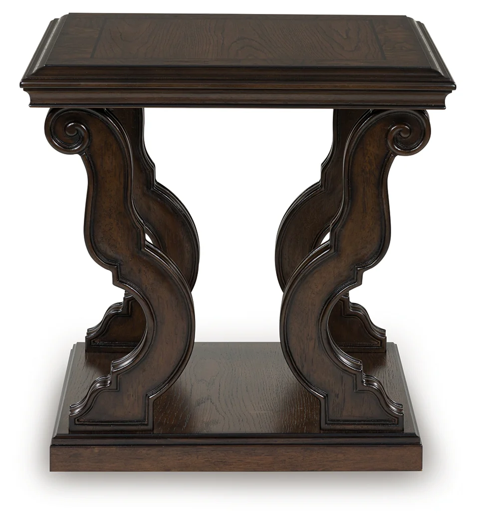 Maylee Dark Brown Square End Table - Image 3
